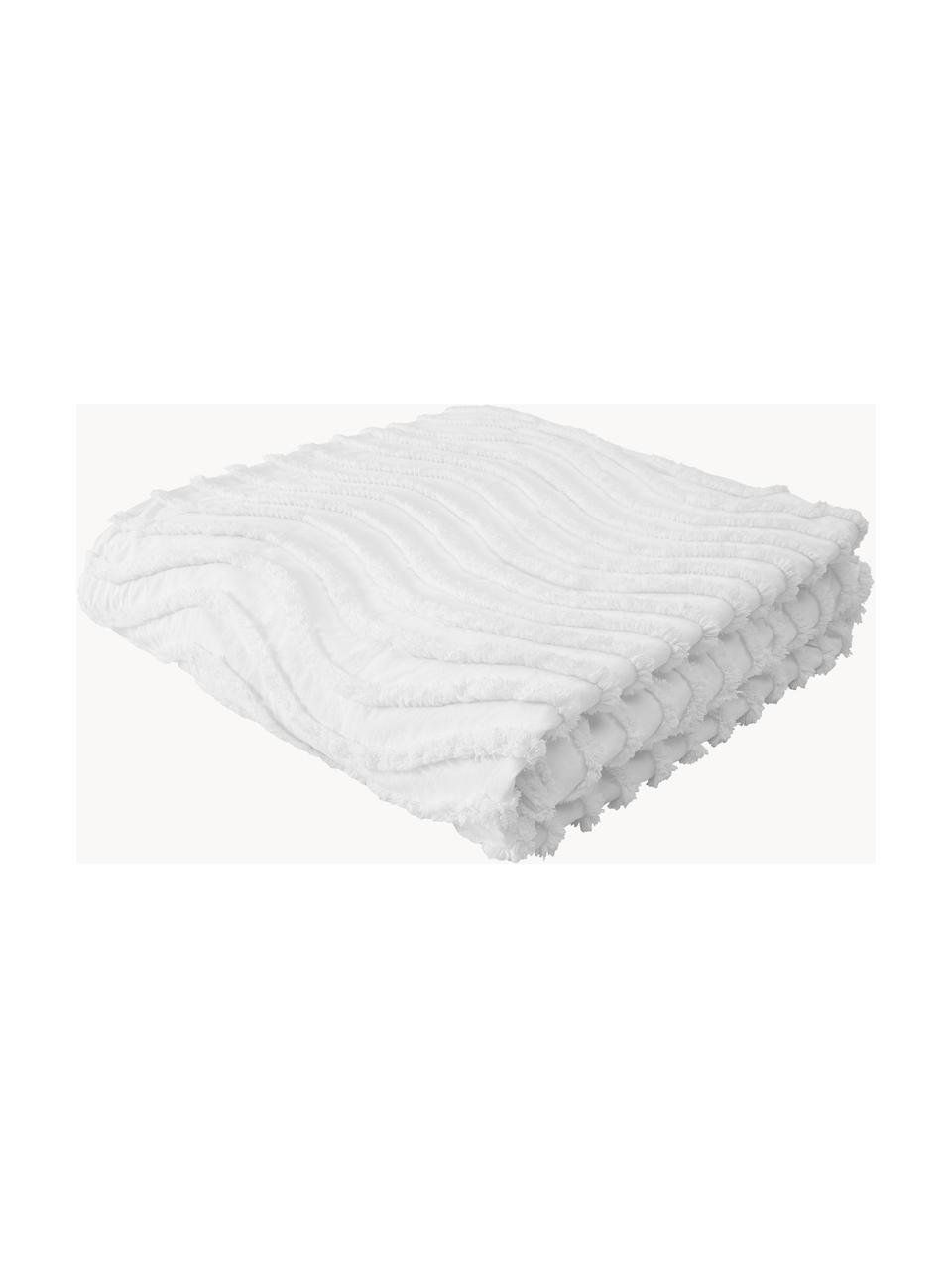 Narzuta z tuftowaną dekoracją Felia, 100% bawełna, Biały, S 160 x D 200 cm (do łóżek o wymiarach do 120 x 200 cm)