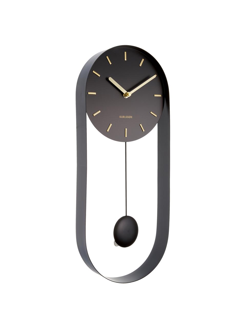 Reloj de pared Charm, Acero pintado, Negro, An 20 x Al 50 cm