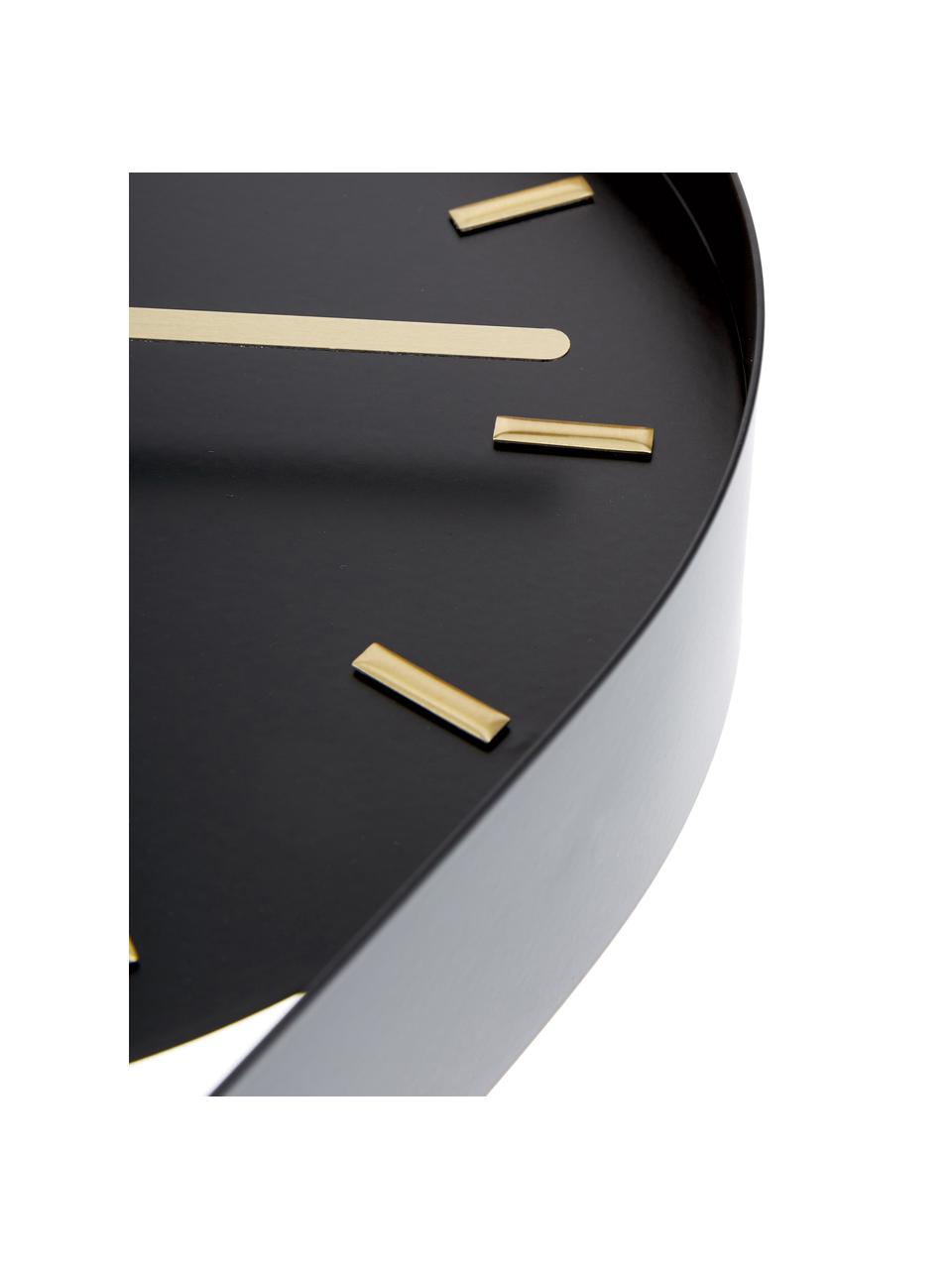 Reloj de pared Charm, Metal recubierto, Negro, dorado, An 20 x Al 50 cm