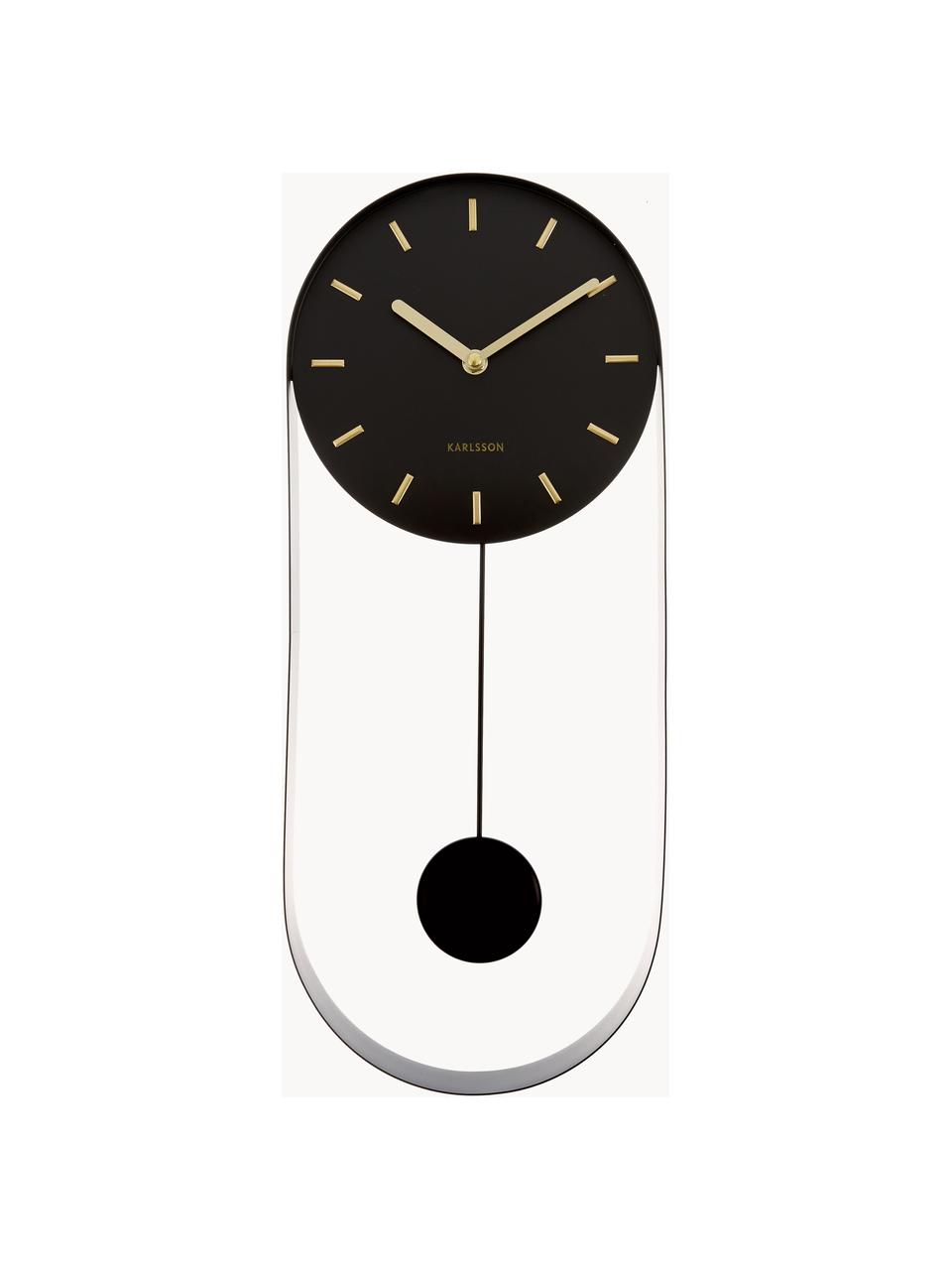 Reloj de pared Charm, Acero pintado, Negro, An 20 x Al 50 cm