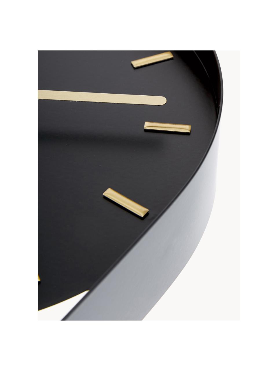 Reloj de pared Charm, Metal recubierto, Negro, An 20 x Al 50 cm