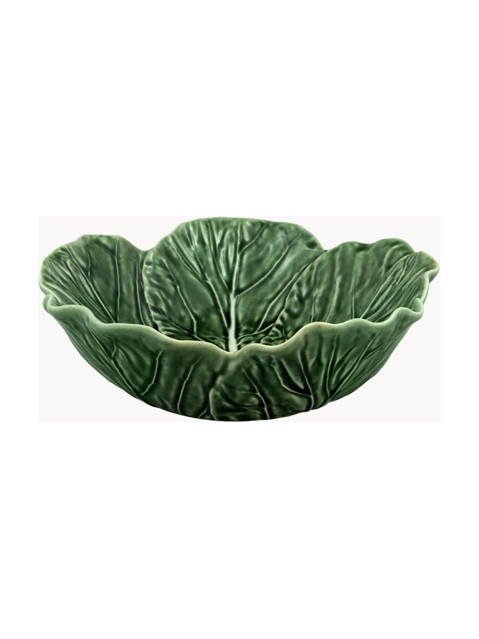 Saladier peint à la main Cabbage, Grès cérame, Vert foncé, Ø 22 x haut. 7 cm
