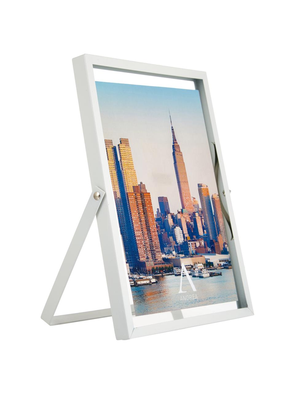 Bilderrahmen Marco, Rahmen: Metall, Front: Glas, Weiss, 15 x 20 cm