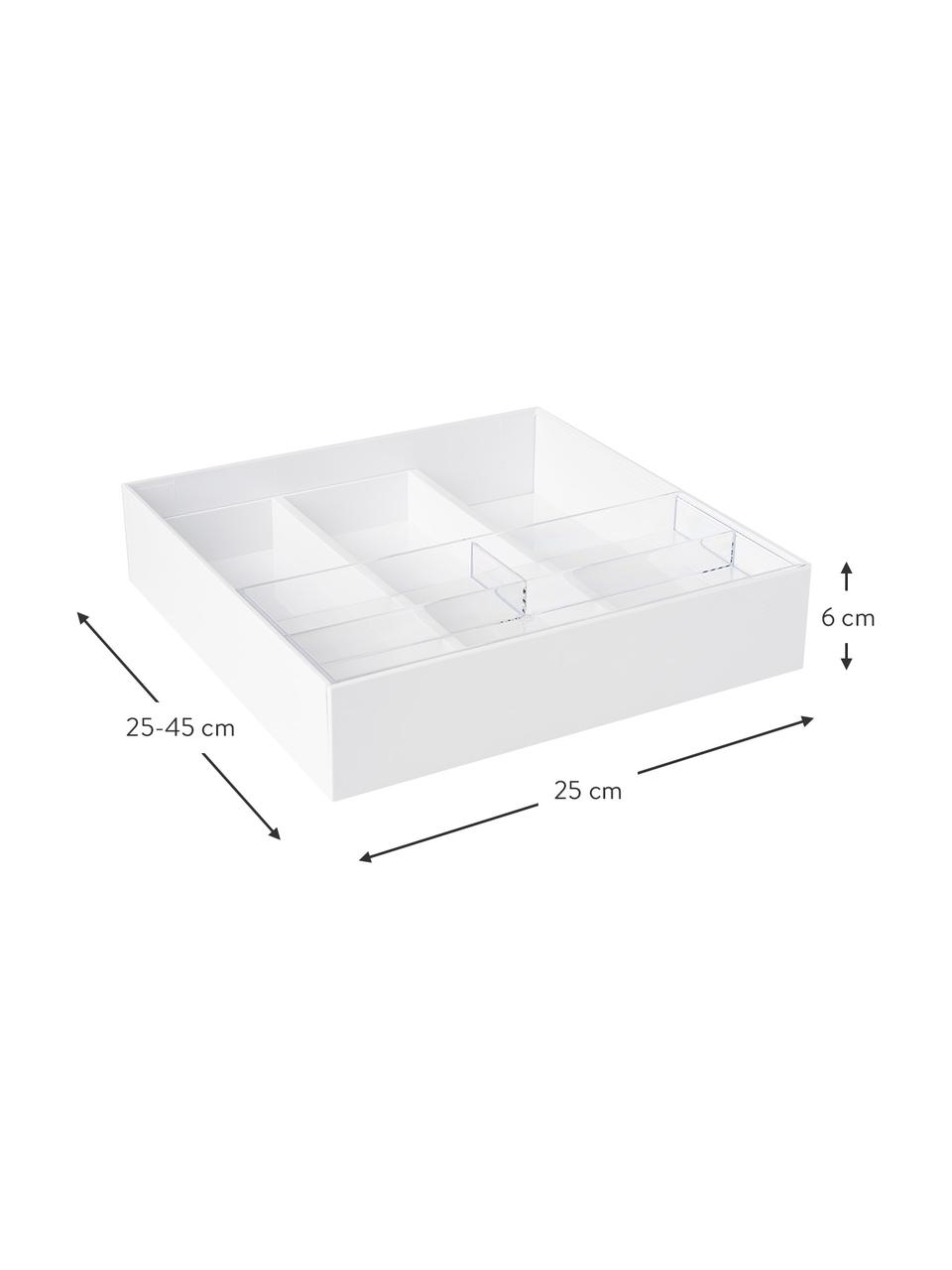 Organizador de cubiertos extraíble Tower, Plástico, Blanco, An 25 x Al 6 cm