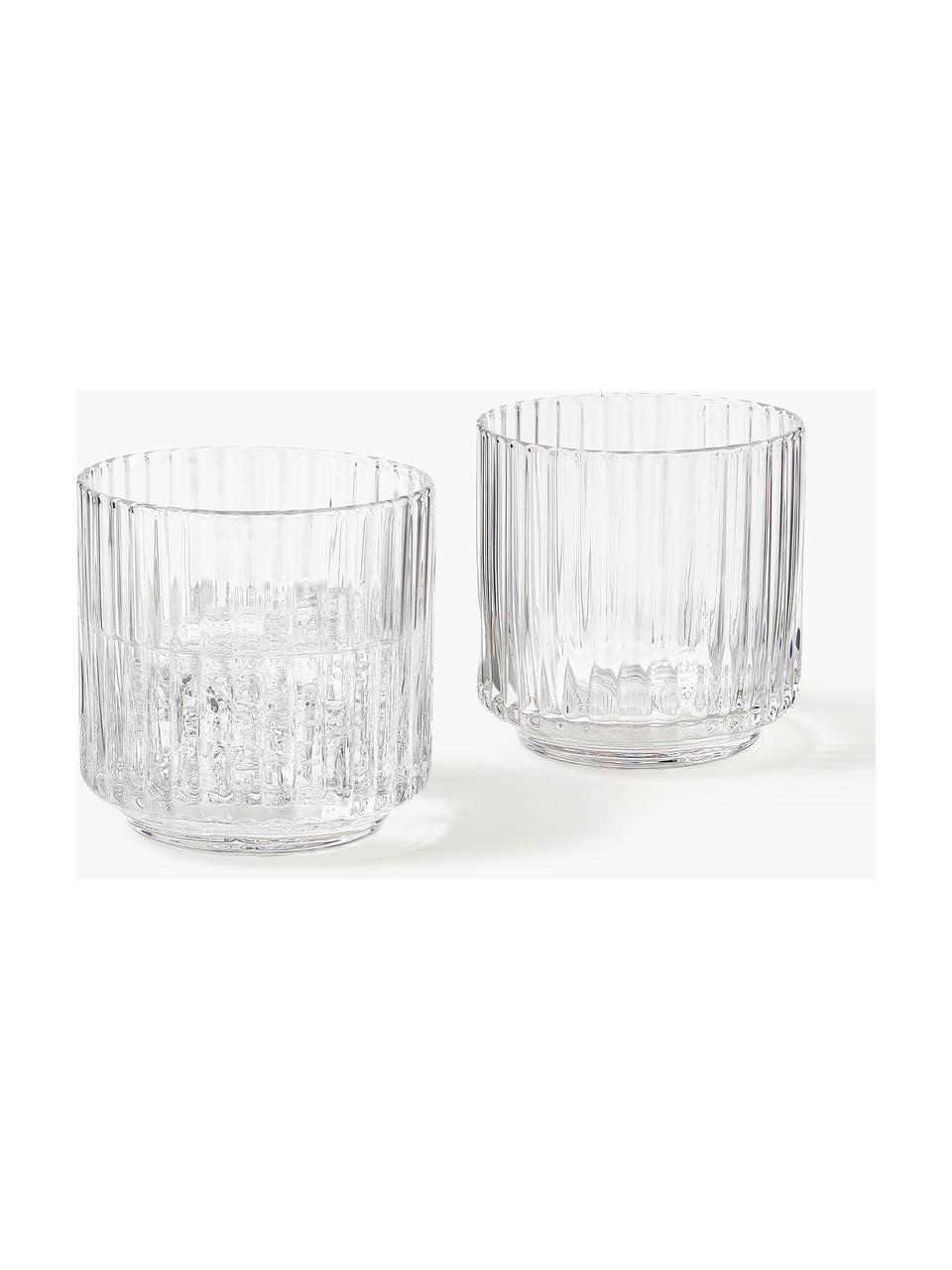 Vasos soplados artesanalmente Aleo, 4 uds., Vidrio sódico-cálcico, Transparente, Ø 8 x Al 8 cm, 320 ml