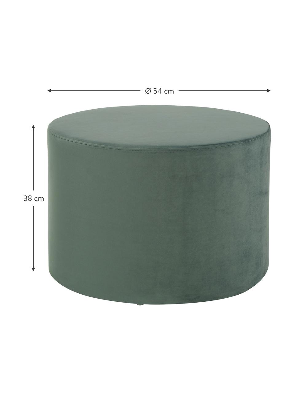 Fluwelen poef Daisy, Bekleding: fluweel (polyester), Frame: multiplex, Fluweel groen, Ø 54 x H 38 cm