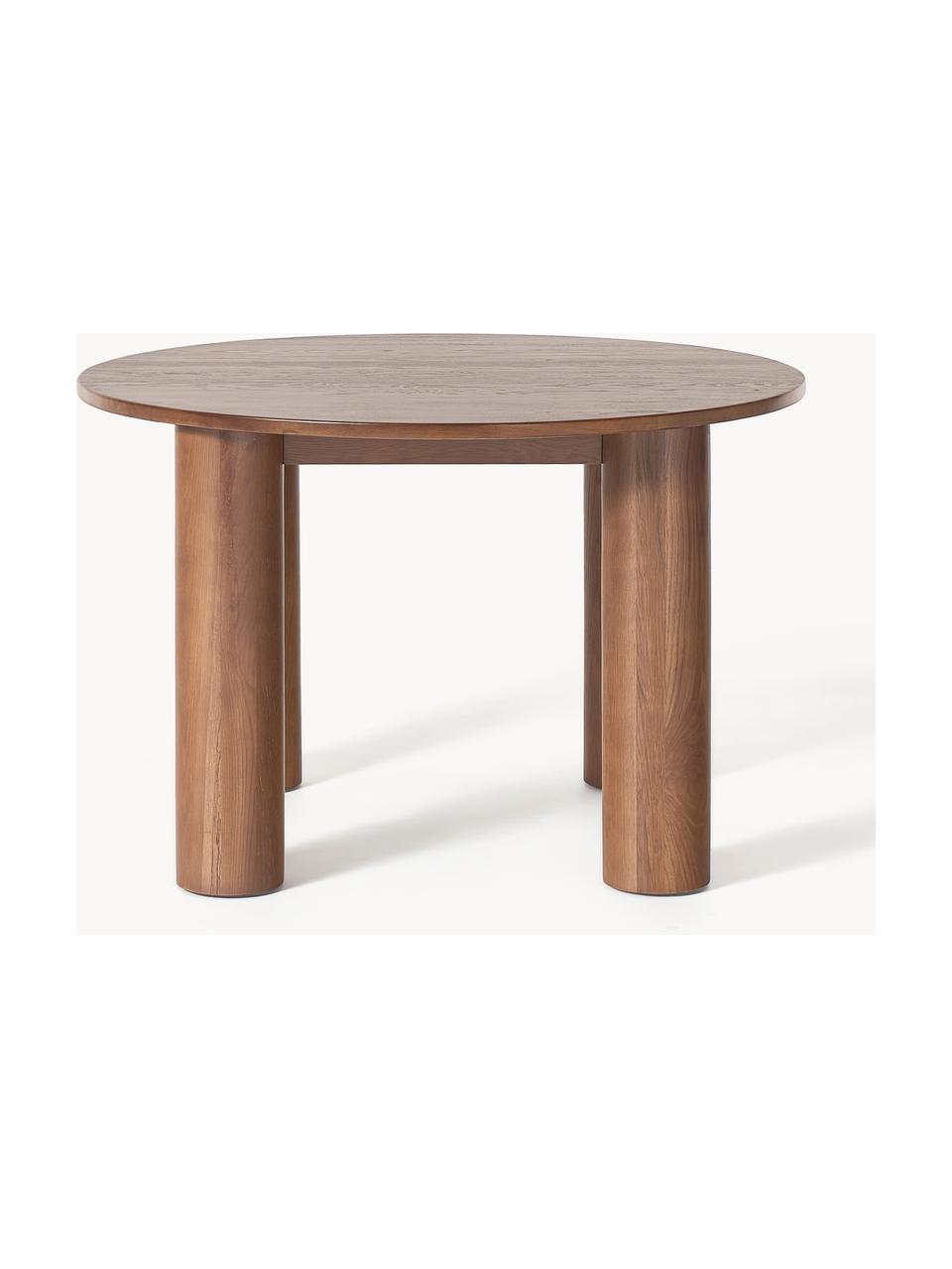 Okrúhly stôl z dubového dreva Ohana, Ø 120 cm, Masívne dubové drevo, ošetrené olejom
Tento produkt je vyrobený z trvalo udržateľného dreva s certifikátom FSC®., Dubové drevo, tmavý olej, Ø 120 cm