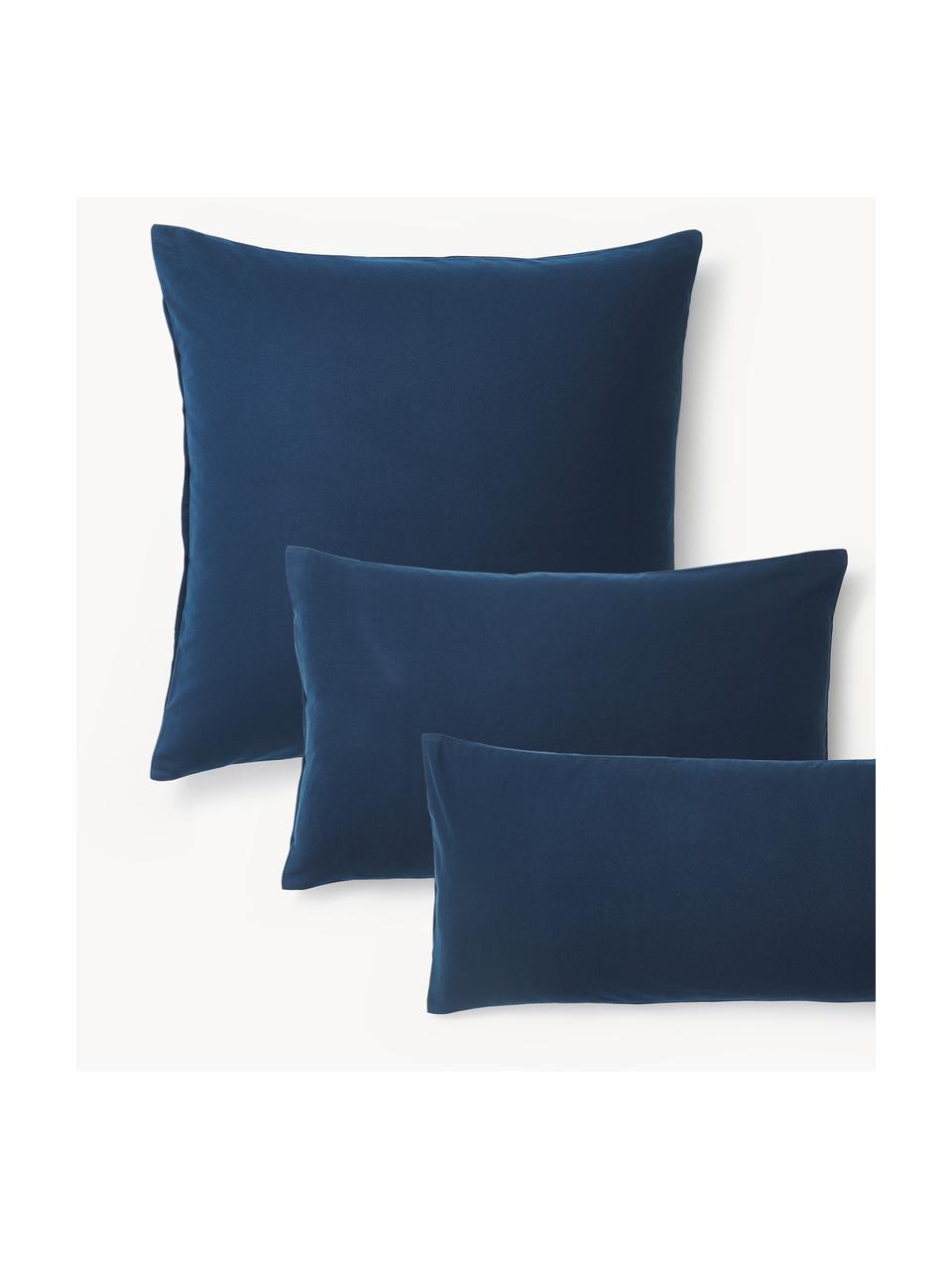 Funda de almohada de franela Biba, Azul oscuro, An 45 x L 110 cm