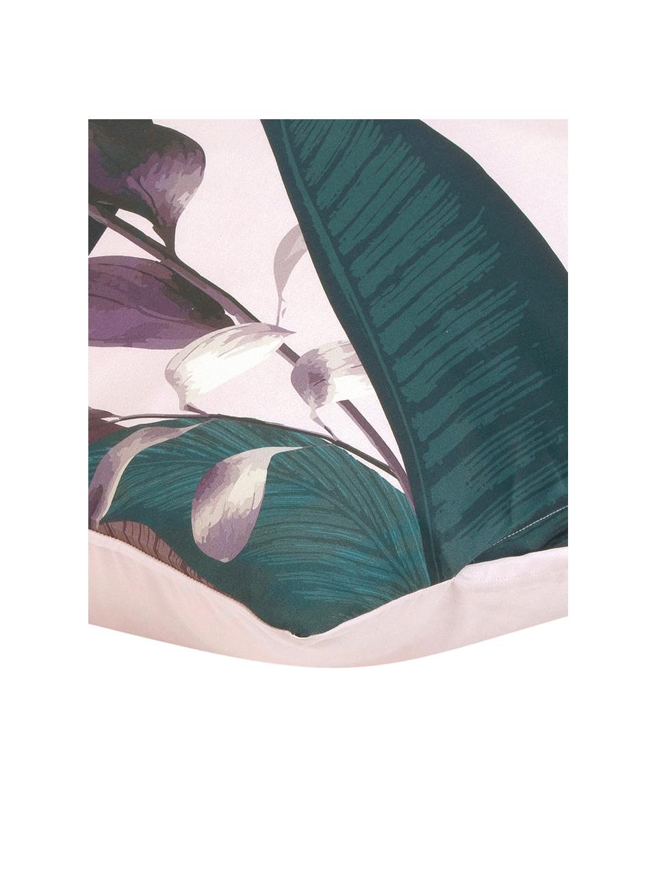 Povlak na polštář z bavlněného saténu Flora, 2 ks, Přední strana: více barev Zadní strana: starorůžová, Š 40 cm