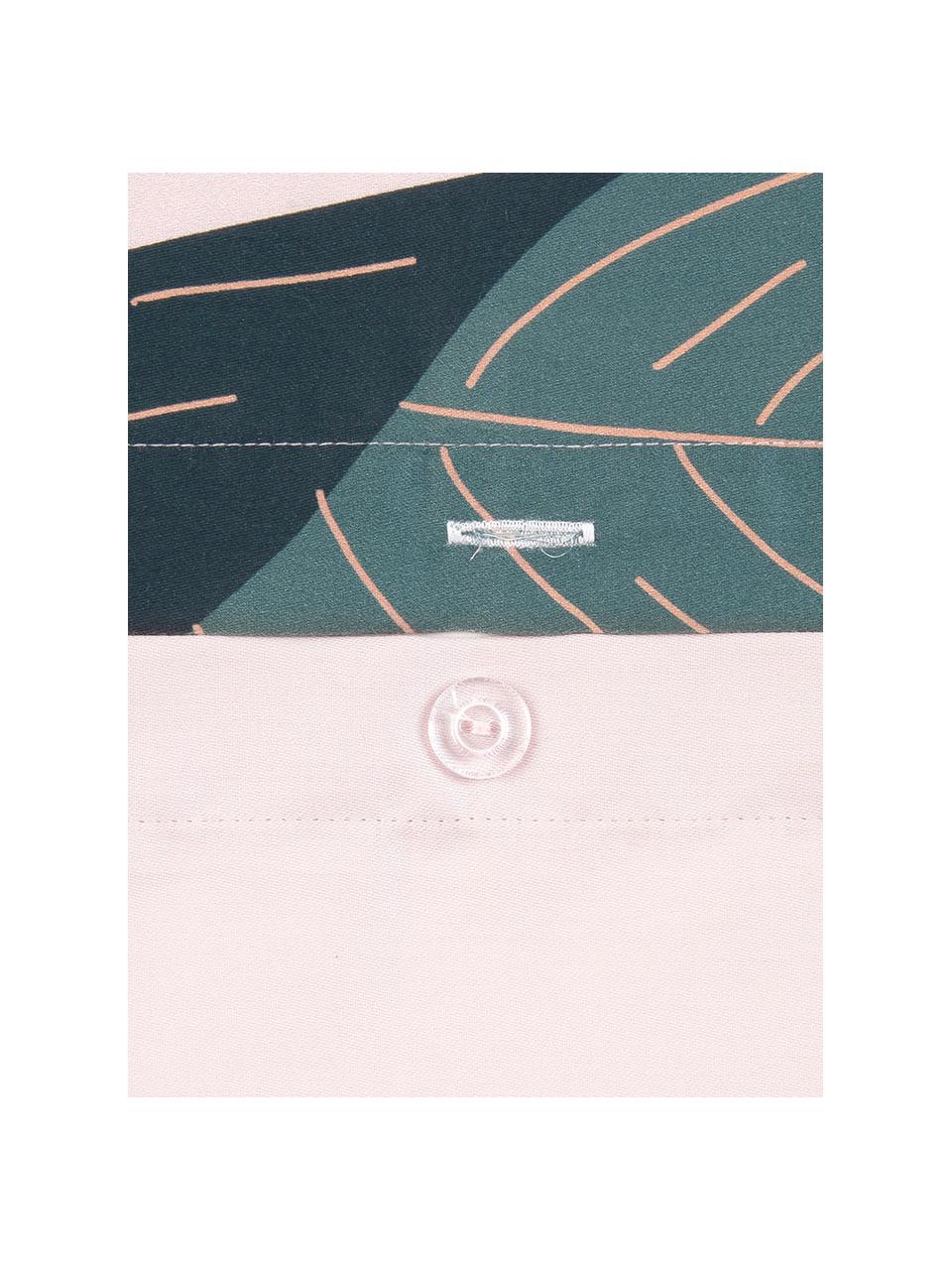 Obliečka na vankúš z bavlneného saténu Flora, 2 ks, Predná strana: viacfarebná Zadná strana: staroružová, Š 40 x D 80 cm