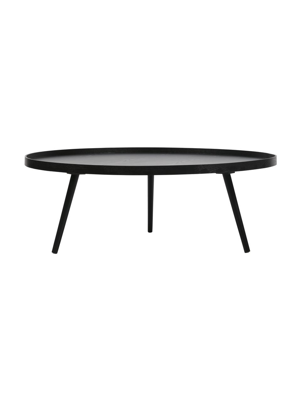 Grande table basse noire Mesa, Bois, noir laqué, Ø 100 x haut. 36 cm