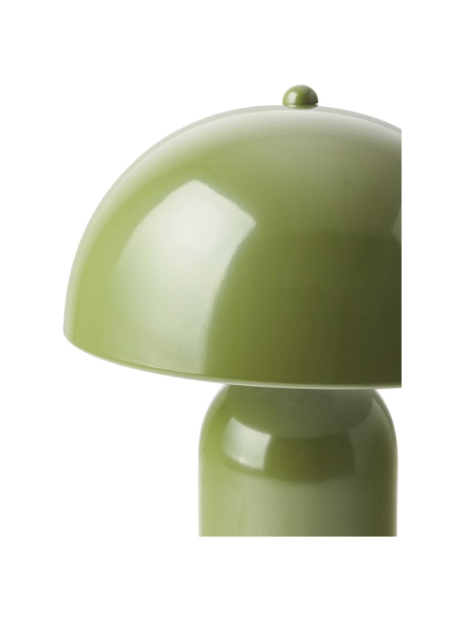 Kleine retro tafellamp Walter, Lampenkap: gepoedercoat metaal, Lampvoet: gepoedercoat metaal, Groen, glanzend, Ø 25 x H 34 cm