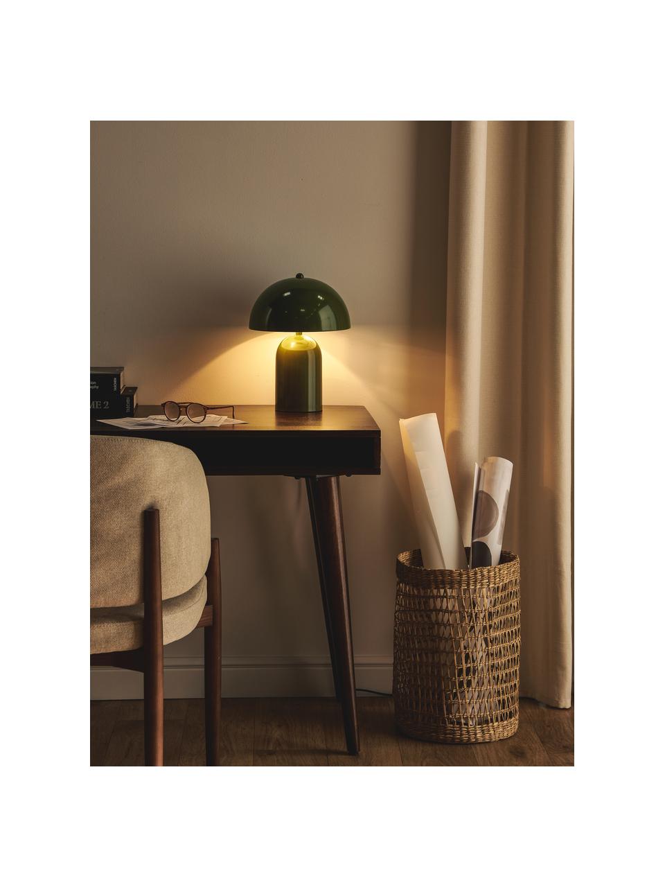 Malá stolová retro lampa Walter, Zelená, lesklá, Ø 25 x V 34 cm