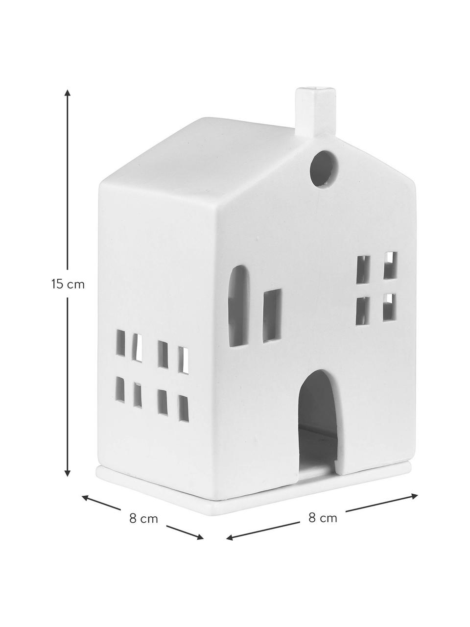 Portavela de porcelana Living, 15 cm, Porcelana, Blanco, An 10 x Al 15 cm