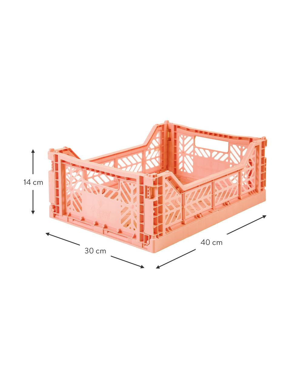 Skládací box Salmon, Umělá hmota, Lososová, Š 40 cm, V 14 cm