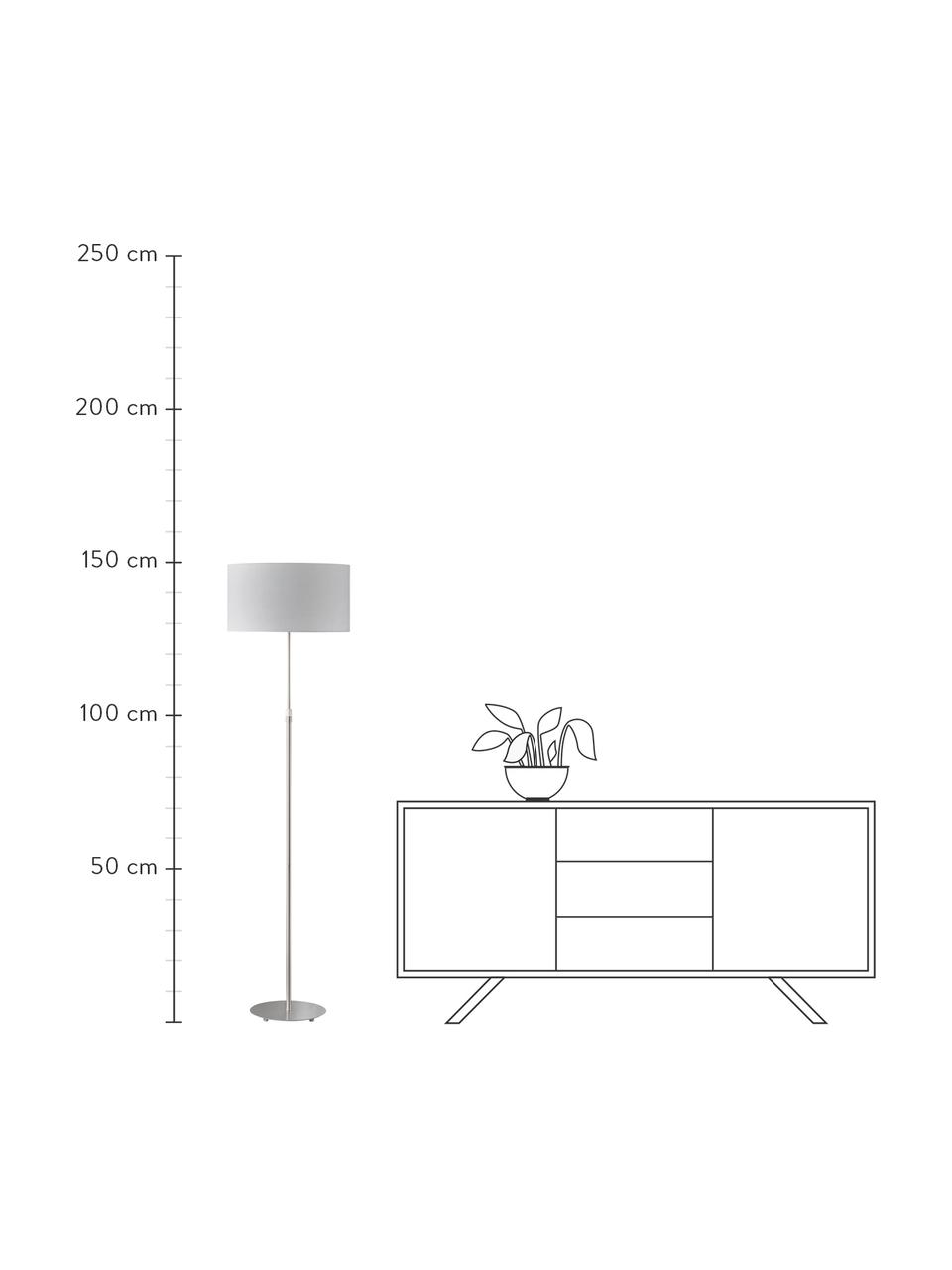 Klasická stojaca lampa Pina, Svetlosivá, odtiene striebornej