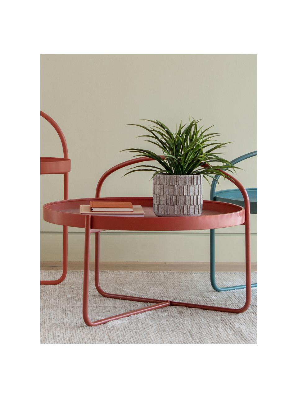Tavolino da salotto rosso Melbury, Acciaio verniciato a polvere, Rosso, Ø 65 x Alt. 50 cm
