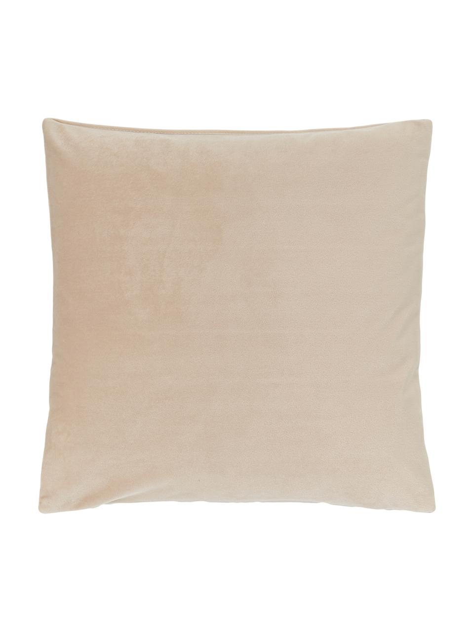 Sametový povlak na polštář se strukturovaným vzorem Lola, Samet (100 % polyester), Béžová, Š 40 cm, D 40 cm
