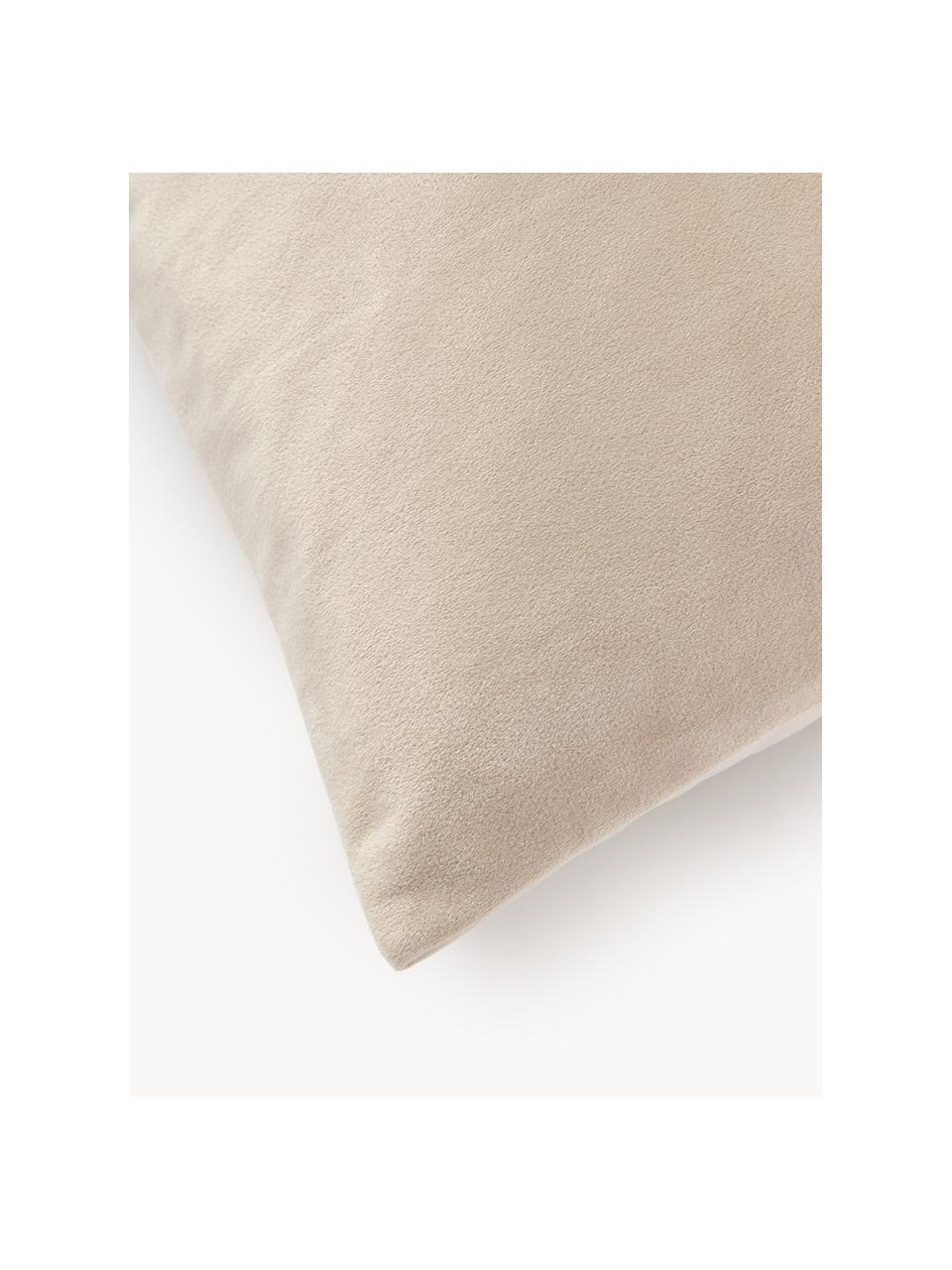 Fluwelen kussenhoes Lola met structuurpatroon, Fluweel (100% polyester), Beige, B 40 x L 40 cm