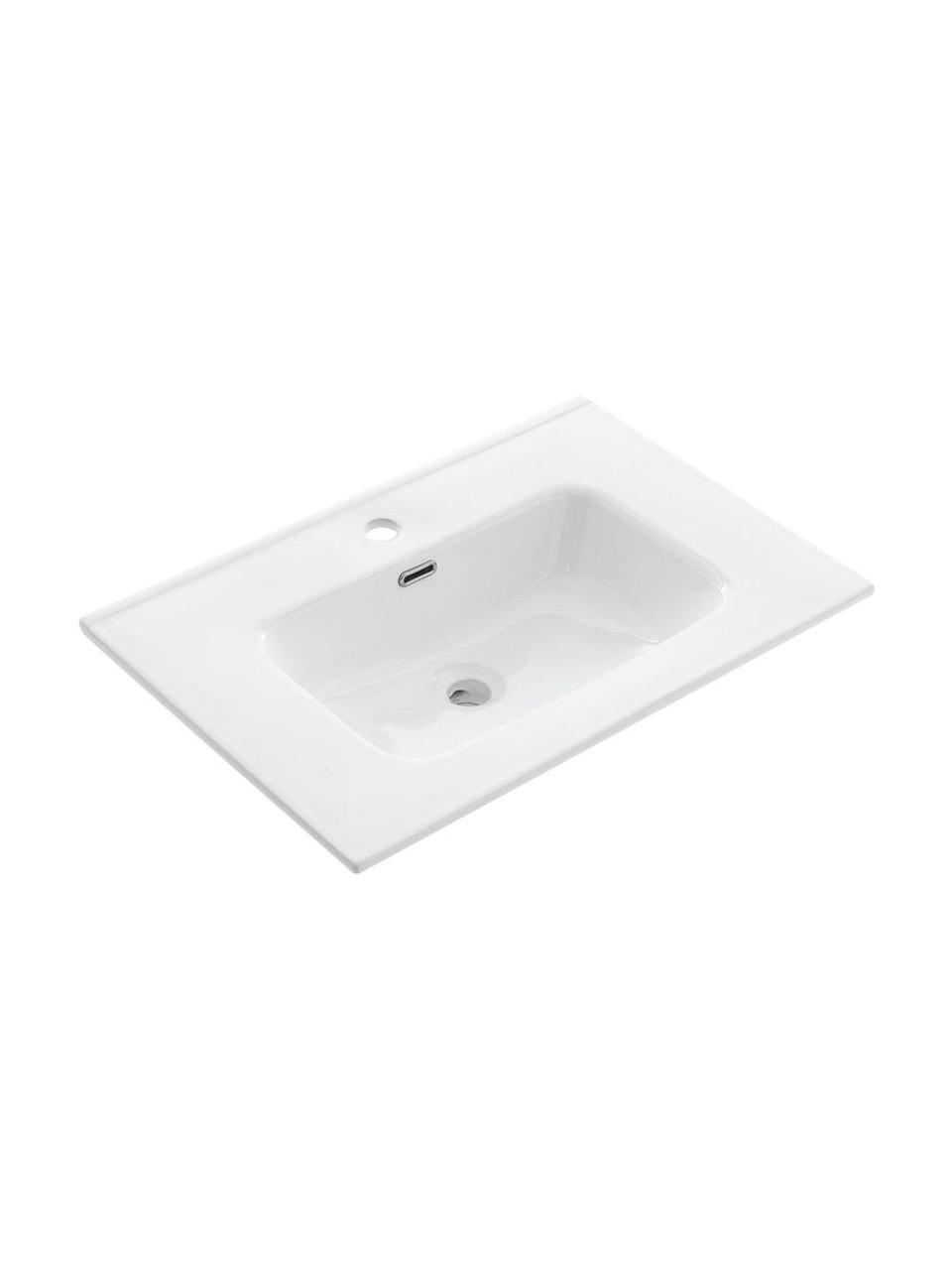 Set lavabo in varie misure Ago 4 pz, Superficie dello specchio: lastra di vetro, Bianco, Larg. 81 x Alt. 190 cm