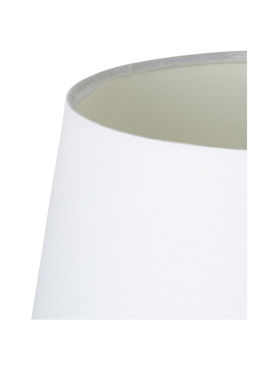 Lampe à poser en céramique Sylvia, Blanc, couleur argent