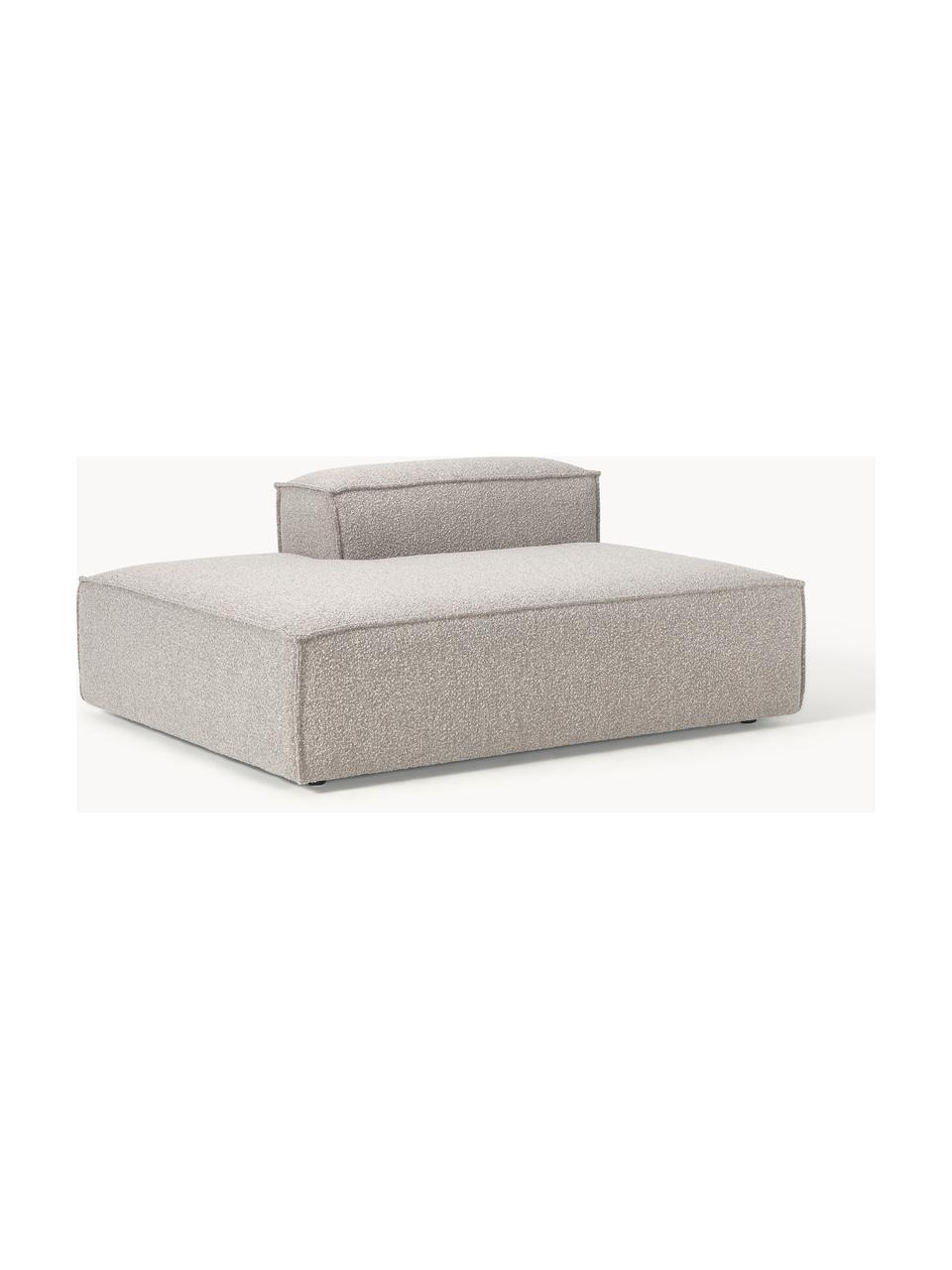 Diván modular en tejido bouclé Lennon, Tapizado: tejido bouclé (100% polié, Estructura: madera contrachapada de p, Patas: plástico Este producto es, Bouclé gris pardo, An 150 x F 119 cm, respaldo derecho