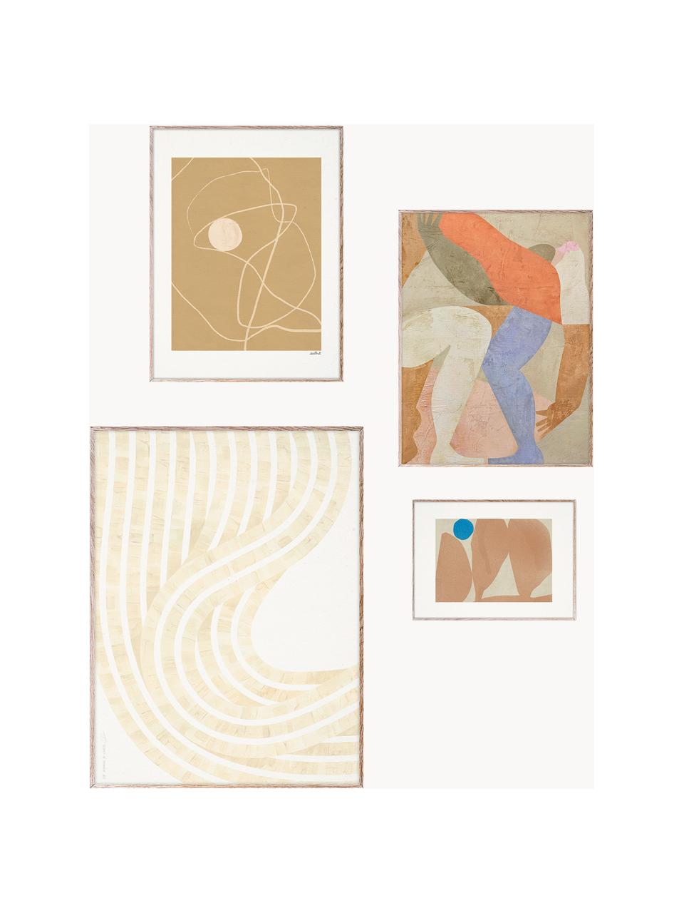 Set de pósters con marco Artwall no. 07, 4 uds., Tonos beige, multicolor, Set de diferentes tamaños