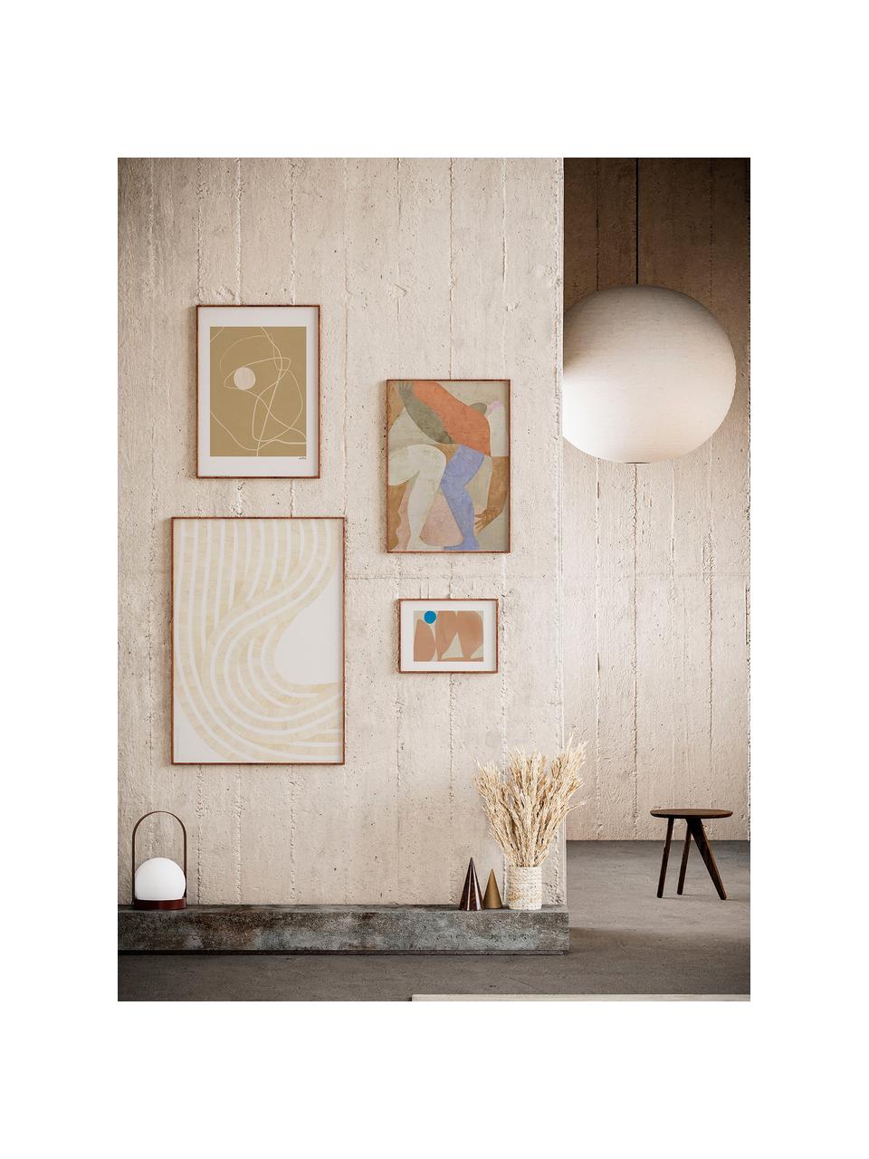 Set 4 poster con cornice Artwall no. 07, Cornice: legno di pino, Tonalità beige, multicolore, Set in varie misure
