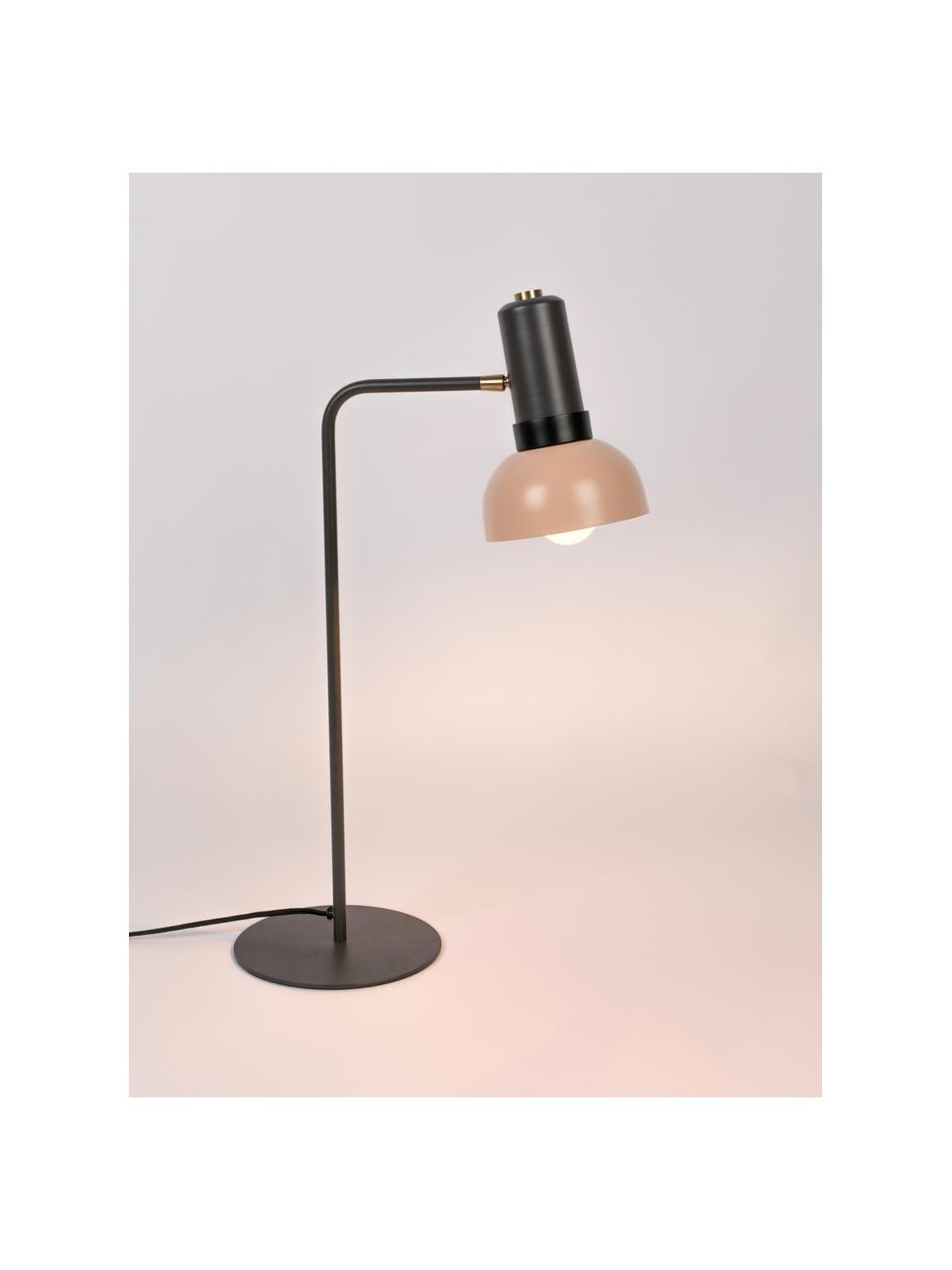 Grosse Schreibtischlampe Charlie, Lampenschirm: Metall, beschichtet, Grau, Rosa, 21 x 63 cm