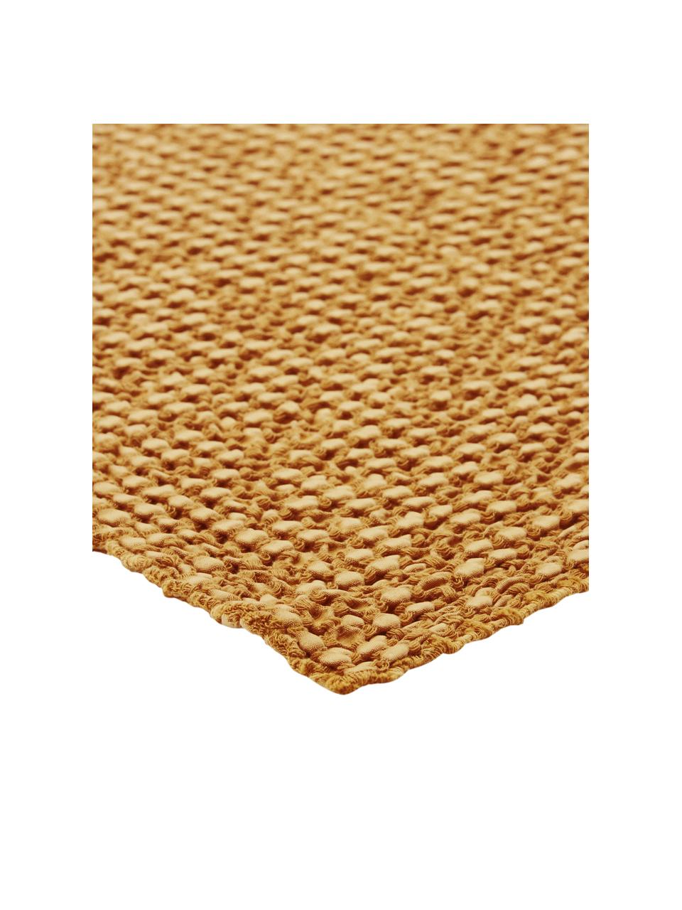 Baumwoll-Plaid Vigo in Goldgelb mit strukturierter Oberfläche, 100% Baumwolle, Goldgelb, 140 x 200 cm