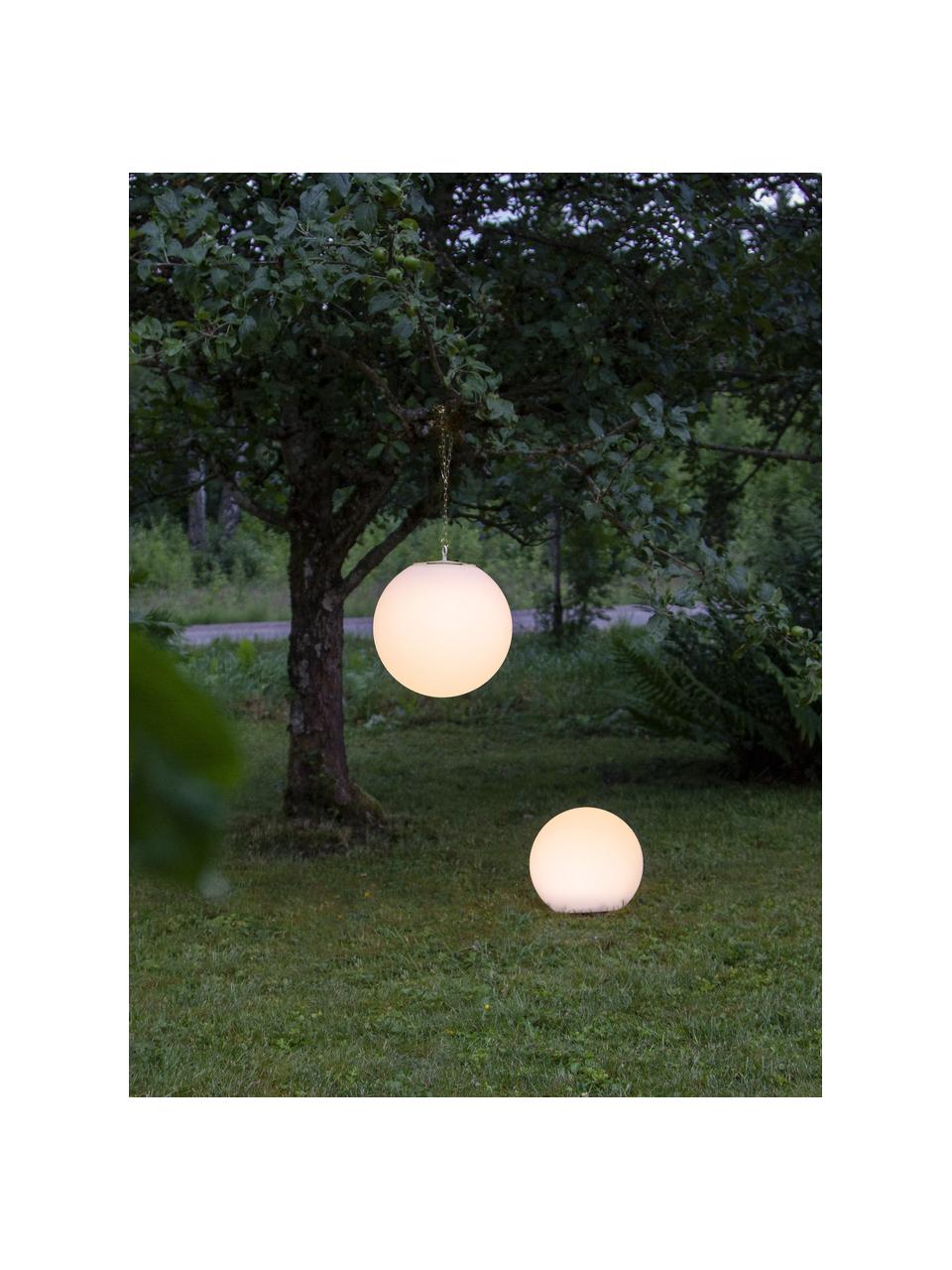 Lampada da terra solare Globy, Paralume: materiale sintetico, Bianco, Ø 25 x Alt. 23 cm