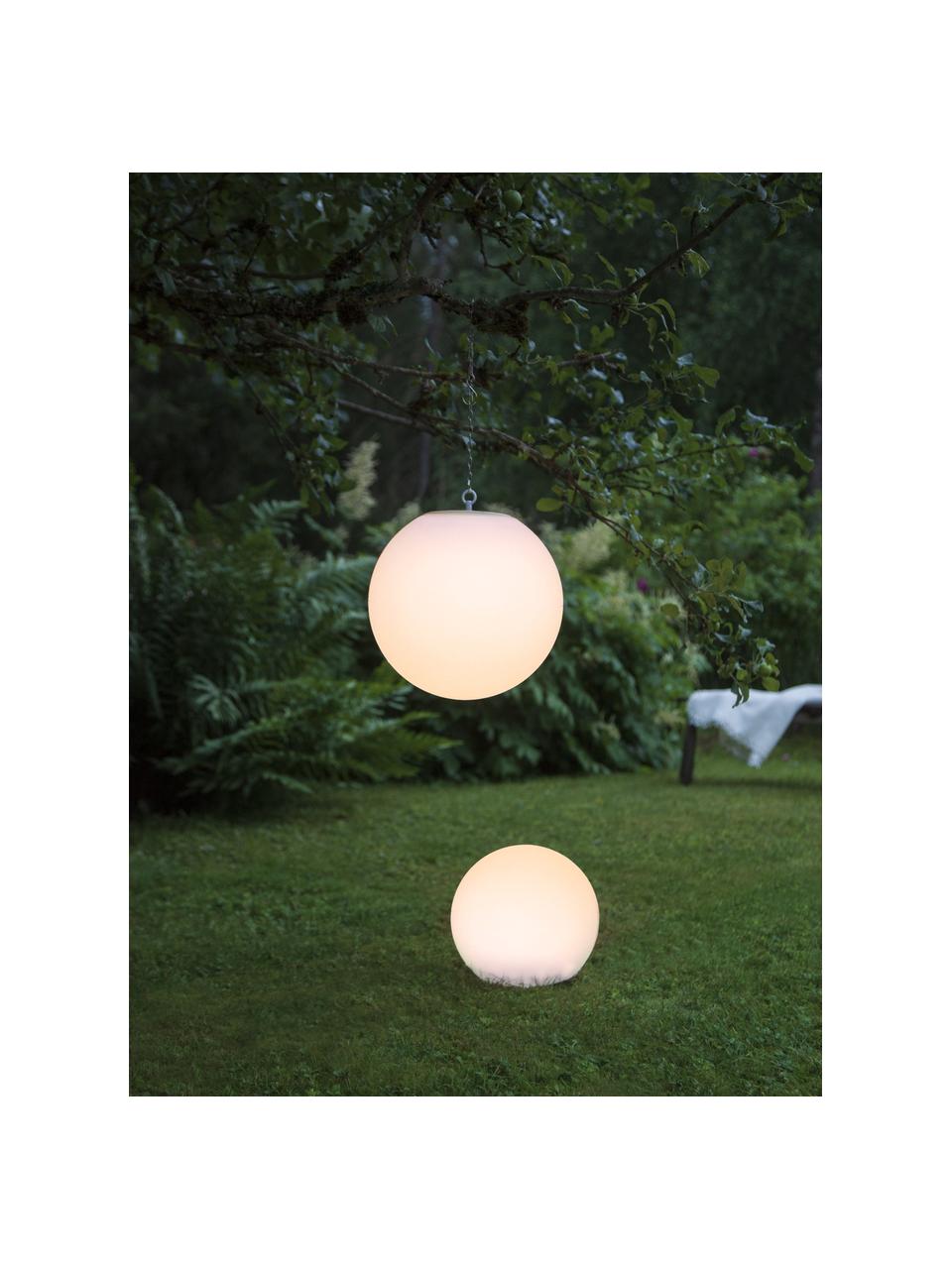 Lampada da terra solare Globy, Paralume: materiale sintetico, Bianco, Ø 25 x Alt. 23 cm