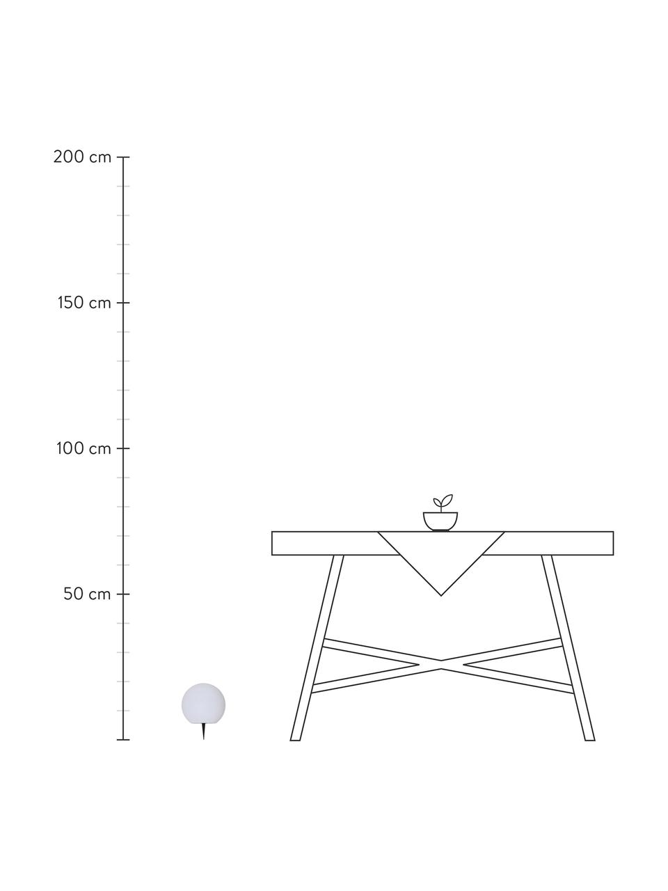 Borne d'éclairage solaire LED Globy, Blanc, Ø 25 x haut. 23 cm