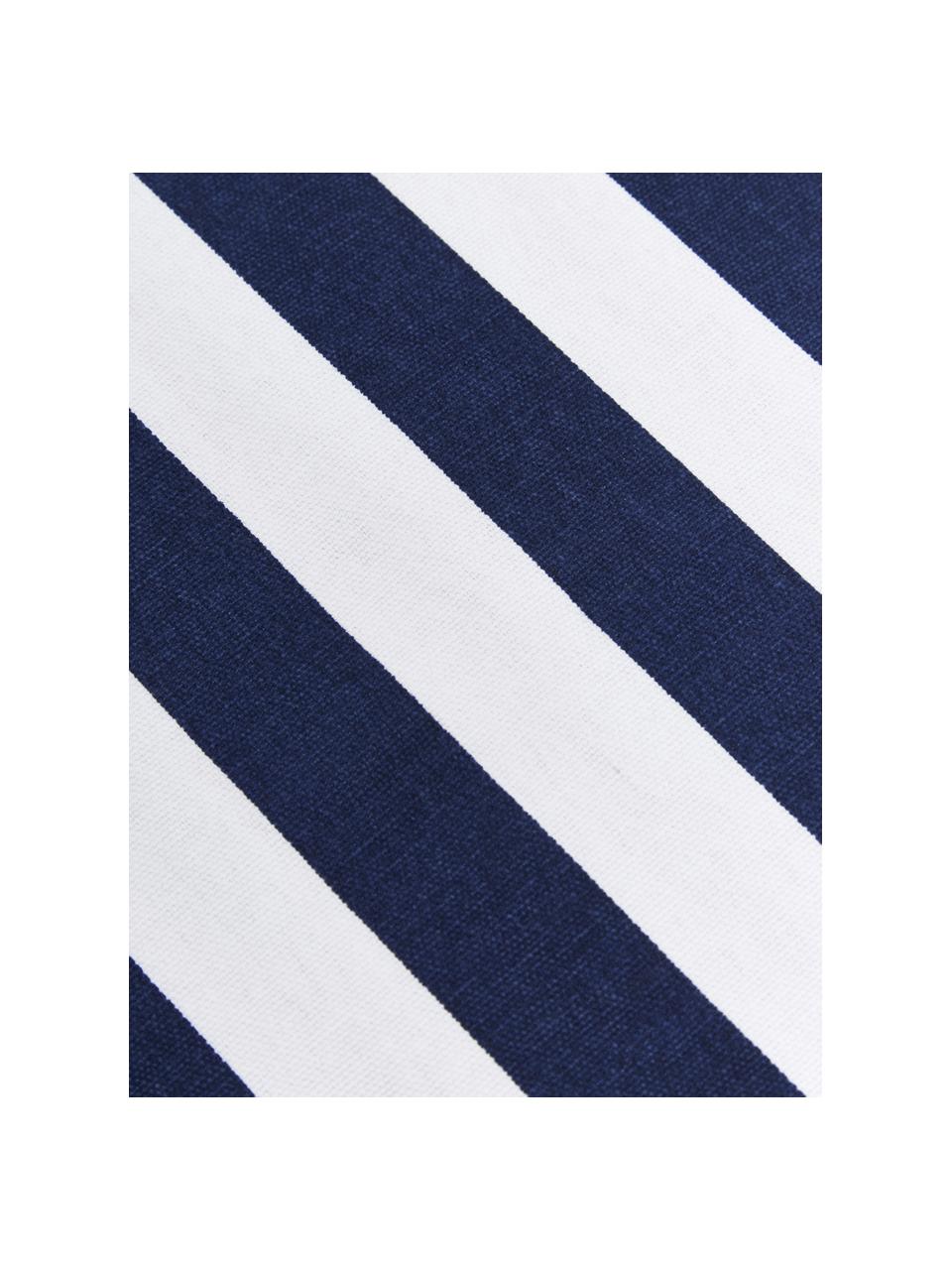 Gestreept stoelkussen Timon in donkerblauw/wit, Donkerblauw, wit, B 40 x L 40 cm