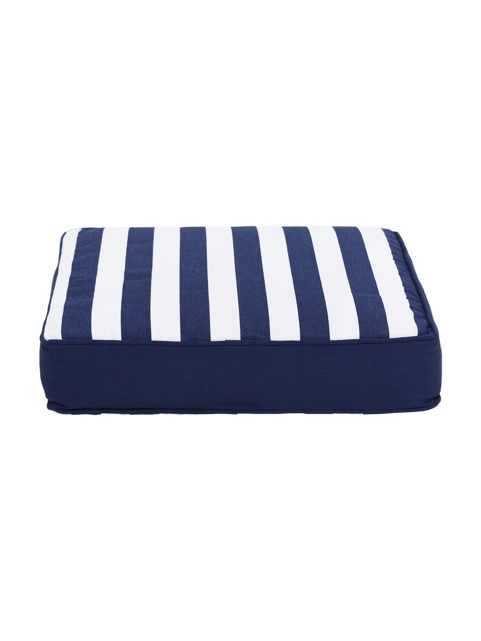 Coussin de chaise rayures bleu foncé Timon, Bleu, larg. 40 x long. 40 cm