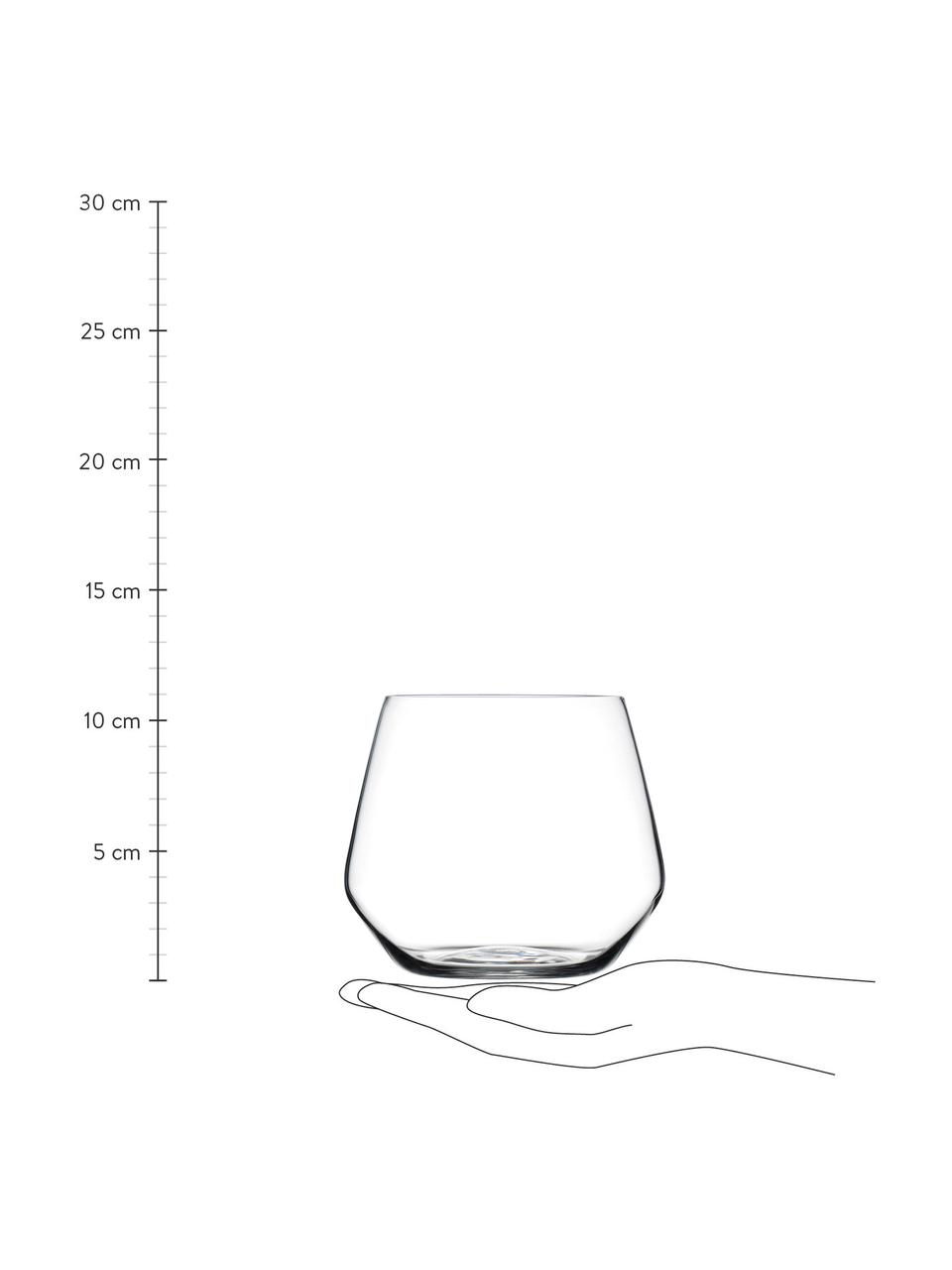 Kristallen wijnbekers Aria, 6 stuks, Kristalglas, Transparant, Ø 11 x H 9 cm, 550 ml