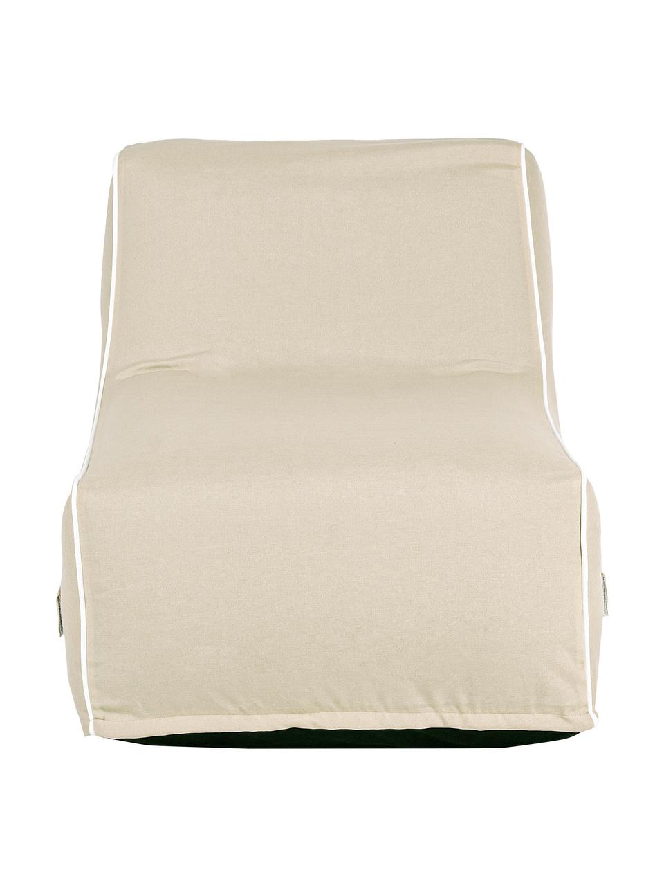 Puff de exterior Riahanna, Funda: tejido de poliéster (200 , Beige, blanco, An 60 x F 90 cm