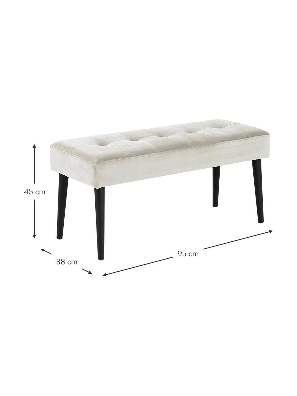 Banquette velours beige Glory, Velours beige, larg. 95 x haut. 45 cm