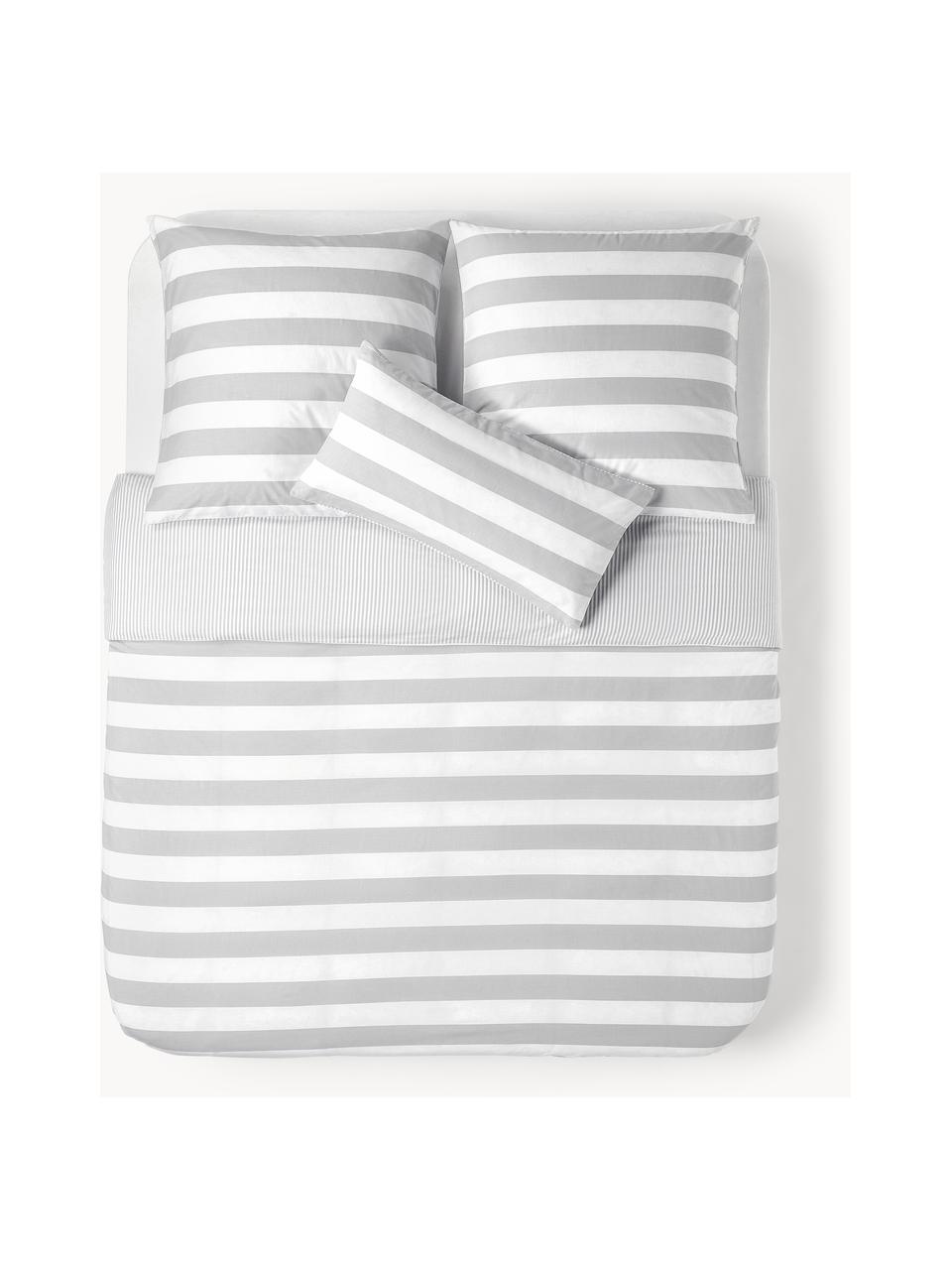 Housse de couette coton LORENZ - Gris/Blanc