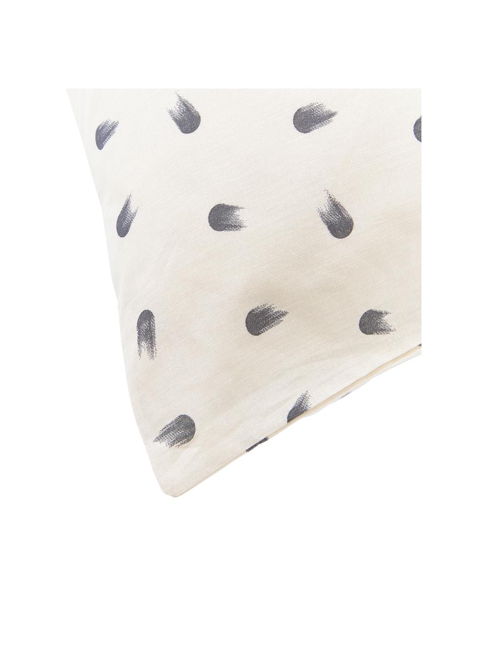 Funda de almohada de algodón a lunares Amma, Beige, An 45 x L 110 cm
