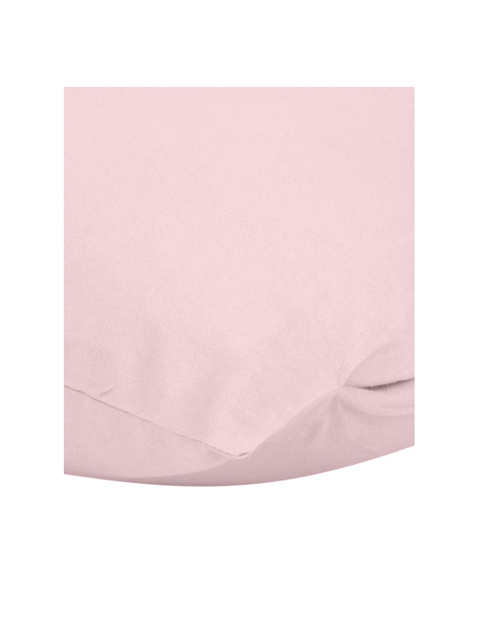 Ružová flanelová obliečka na vankúš Biba, 2 ks, Bledoružová