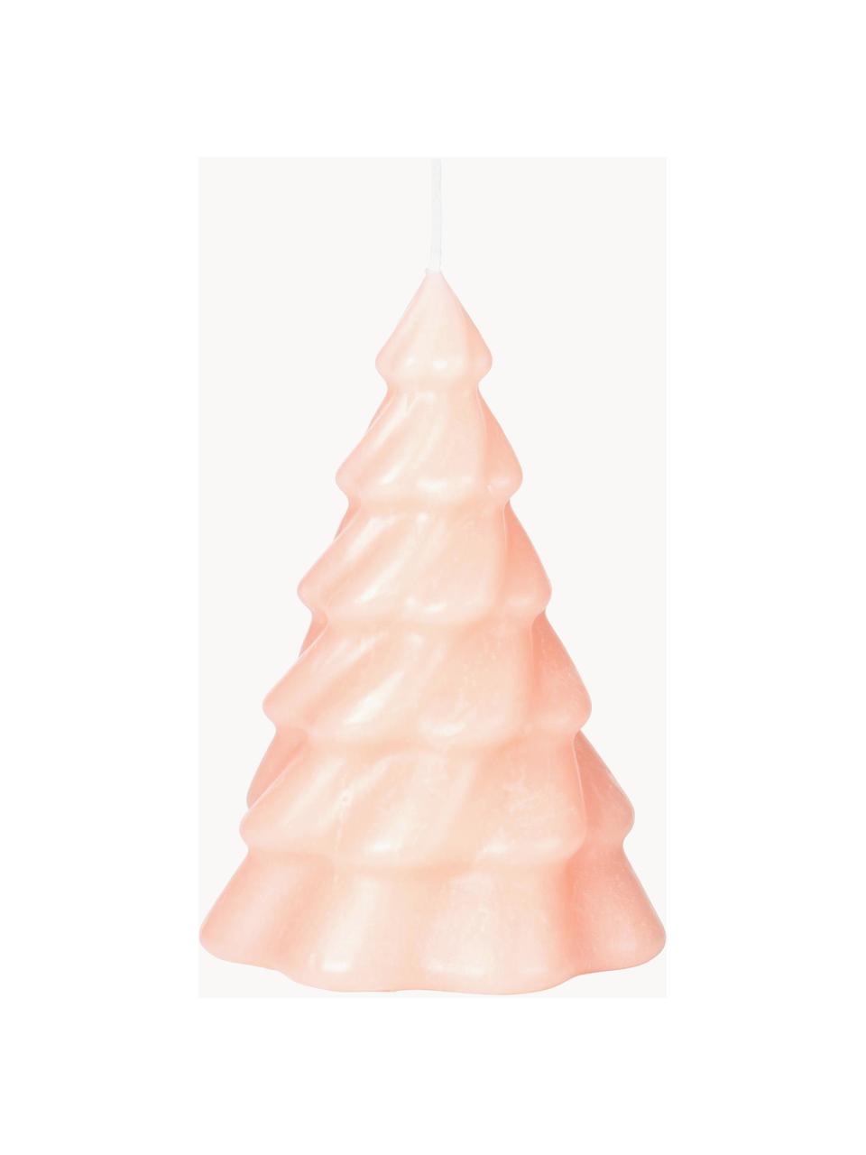 Vánoční svíčka ve tvaru vánočního stromečku Pinus, Parafín, Pudrově růžová, Ø 10 cm, V 14 cm