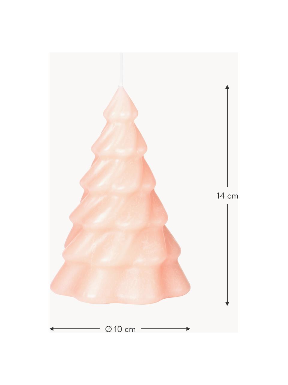 Vianočná sviečka v tvare jedle Pinus, Parafín, Pudrovoružová, Ø 10 x V 14 cm