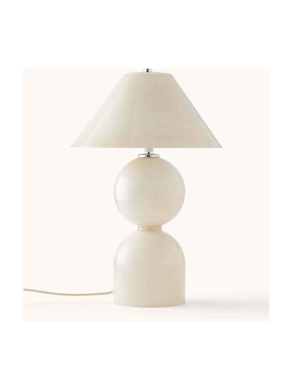 Lampe à poser ajustable en verre Danielle, Beige, haute brillance, Ø 27 x haut. 41 cm