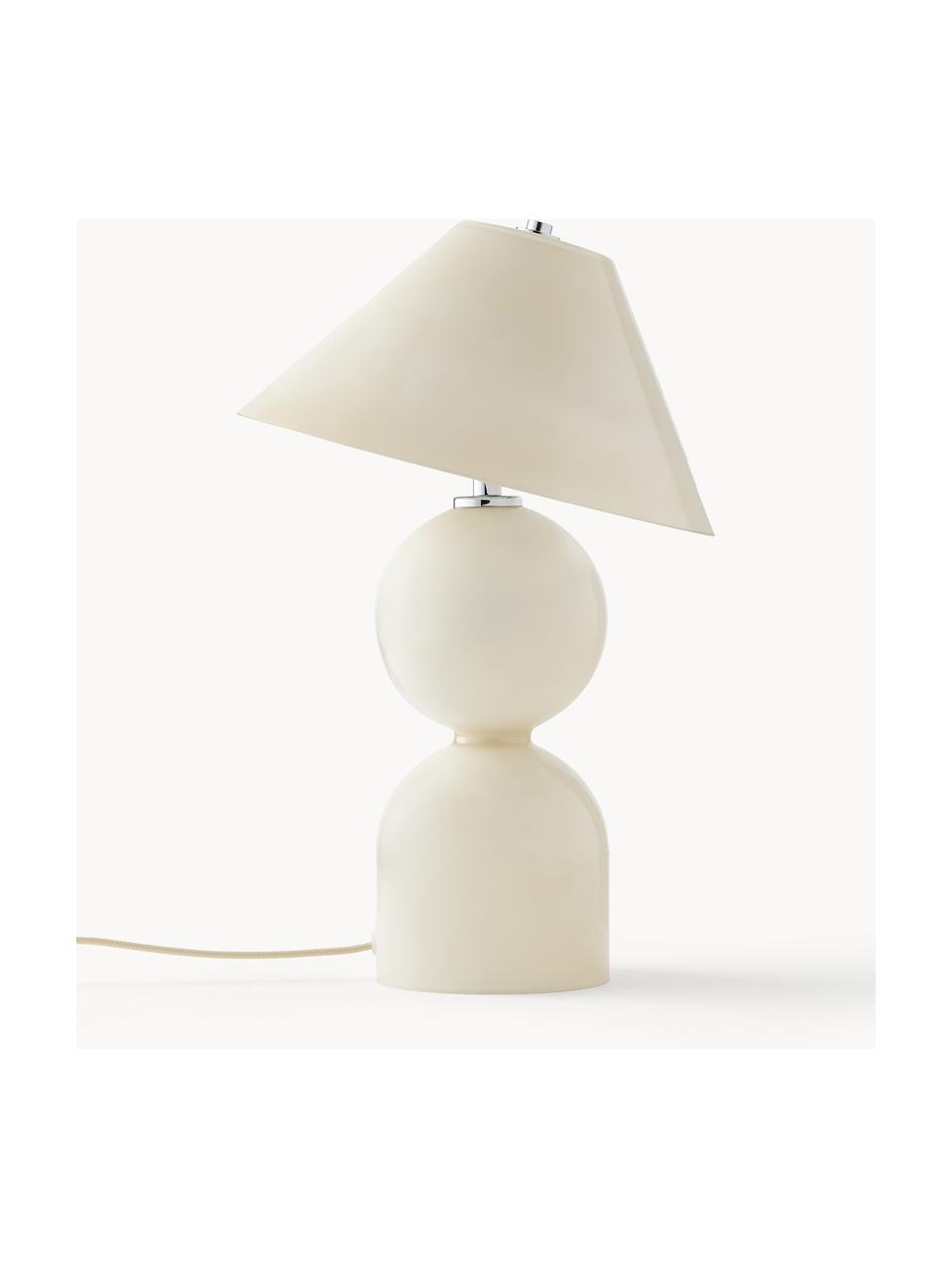 Nastaviteľná sklenená stolová lampa Danielle, Béžová, lesklá, Ø 27 x V 41 cm