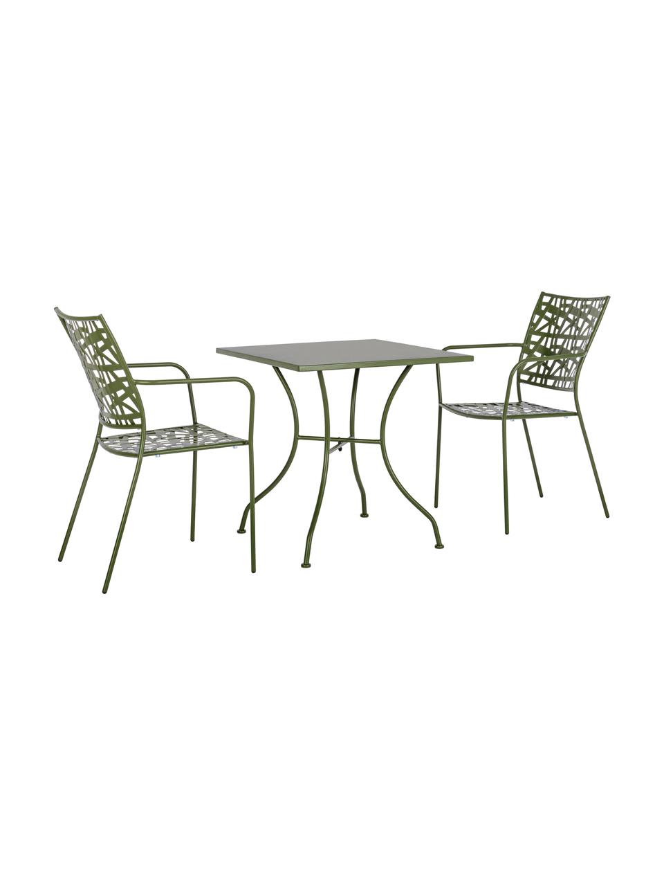 Krzesło ogrodowe z metalu Kelsie, Metal malowany proszkowo, Zielony, S 55 x G 54 cm