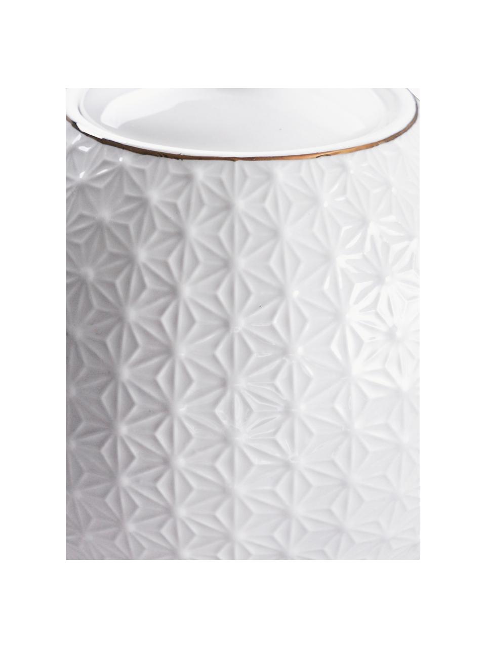 Théière en porcelaine faite main Nippon, 1,3 L, Porcelaine, Blanc avec bordure doré, 1,3 L