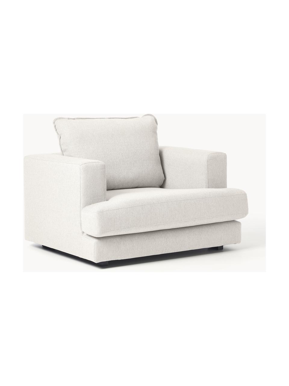 Fauteuil Tribeca, Tissu blanc crème, larg. 110 x prof. 96 cm