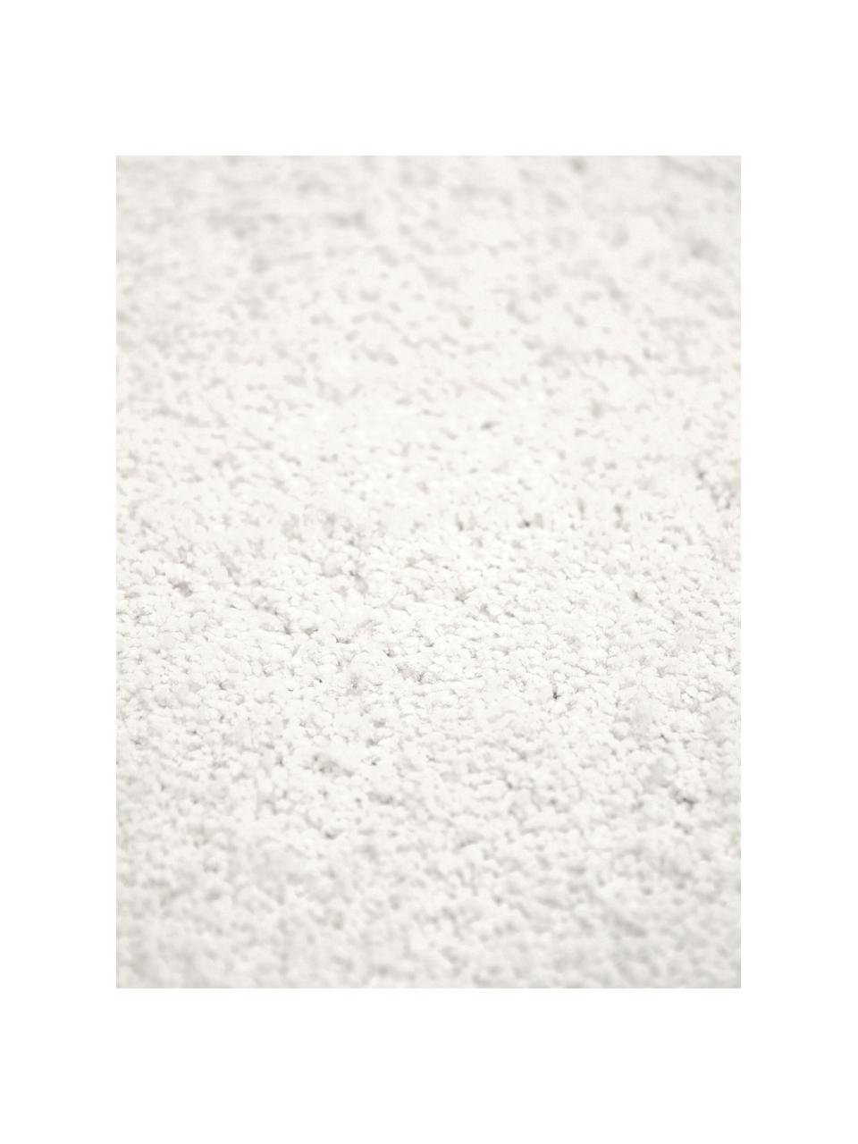 Alfombra mullida de pelo largo Leighton, Parte superior: microfibra (100% poliéste, Reverso: 70% poliéster, 30% algodó, Blanco crema, An 80 x L 150 cm (Tamaño XS)