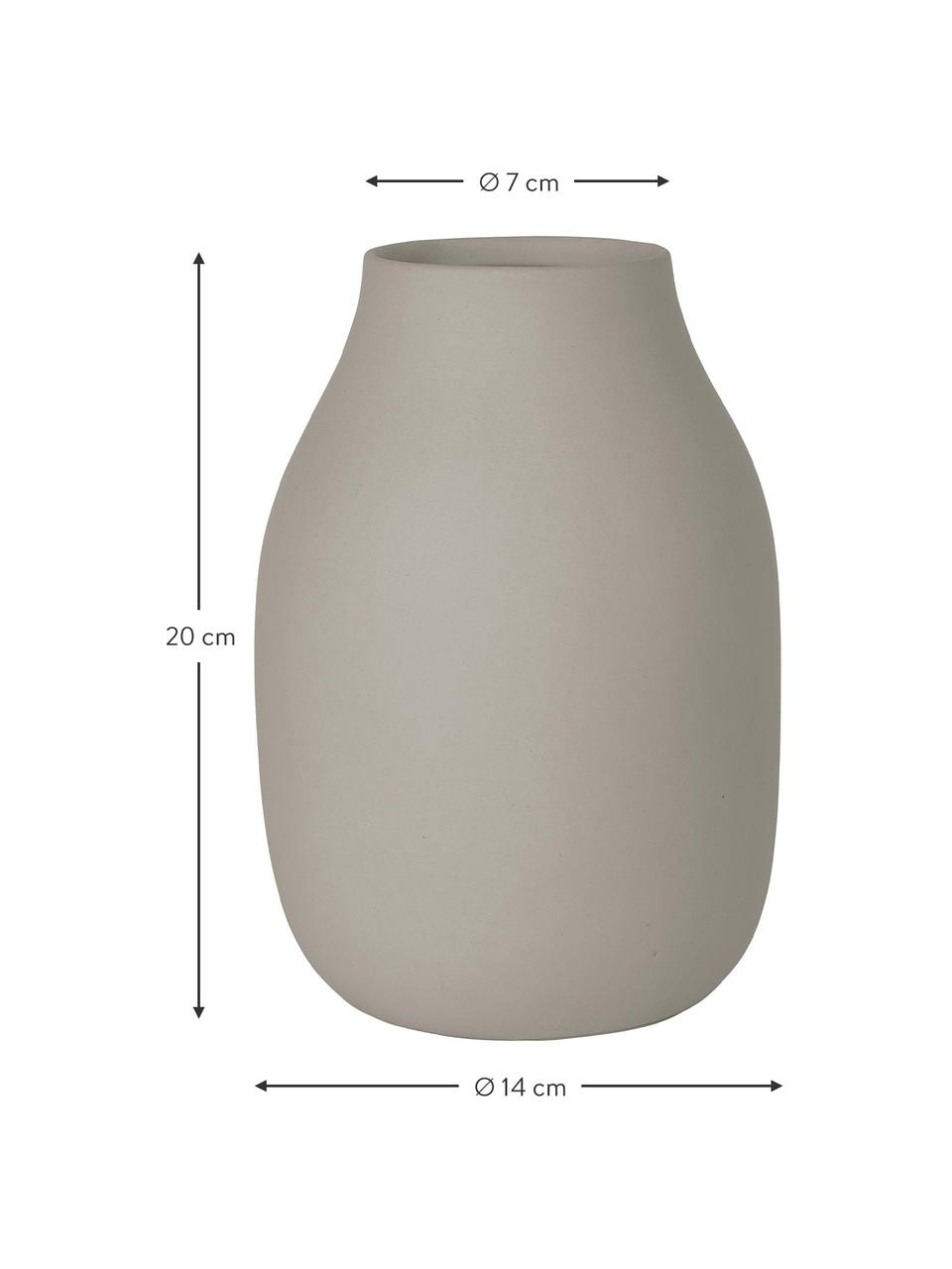 Wazon z ceramiki Colora, Ceramika, Taupe, Ø 14 x W 20 cm